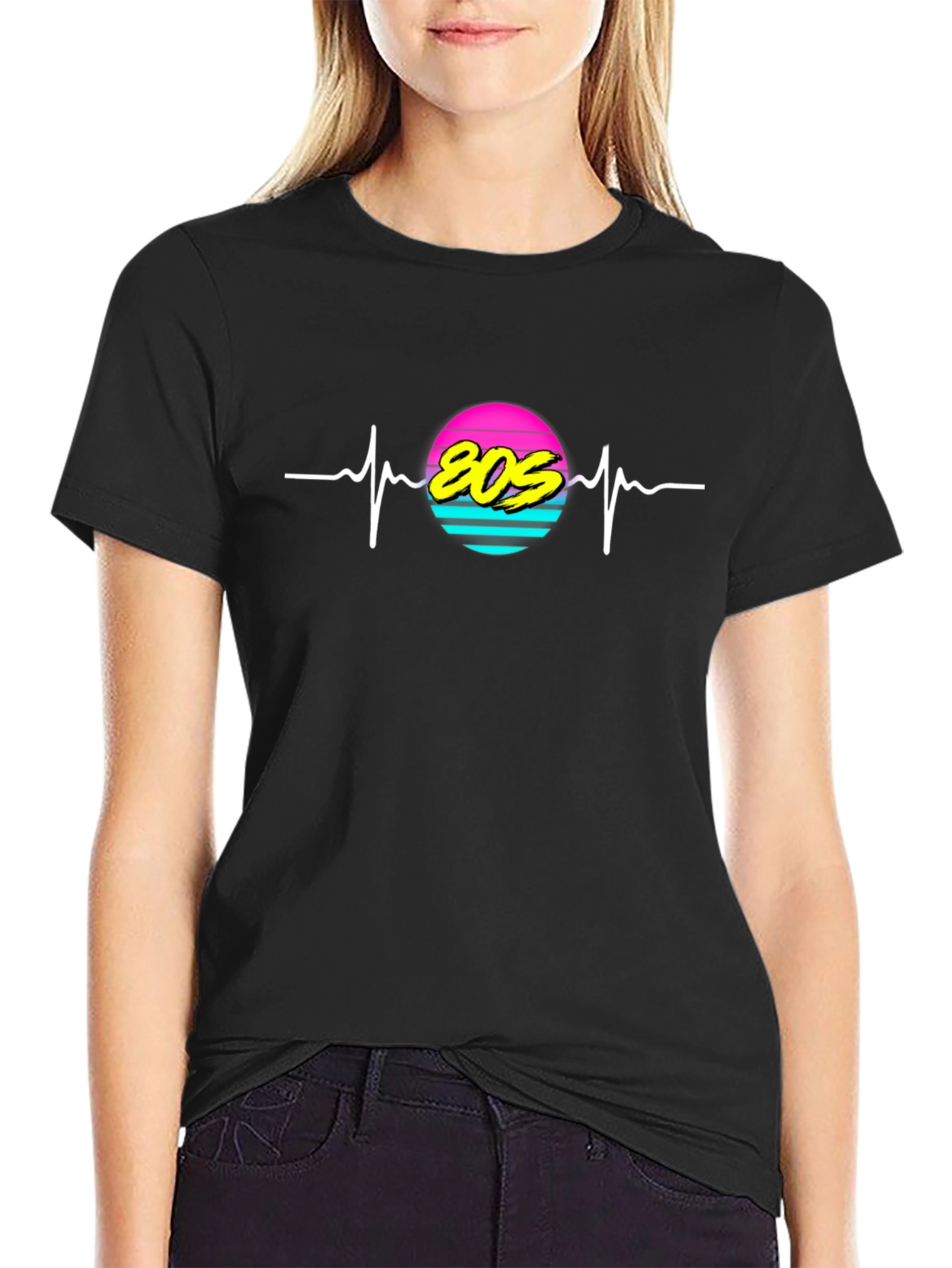 Retro 80s Heartbeat T-Shirt - Classic Throwback Style