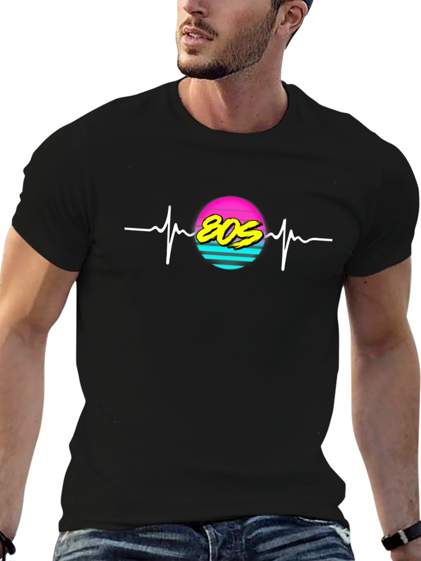 Retro 80s Heartbeat T-Shirt - Classic Throwback Style