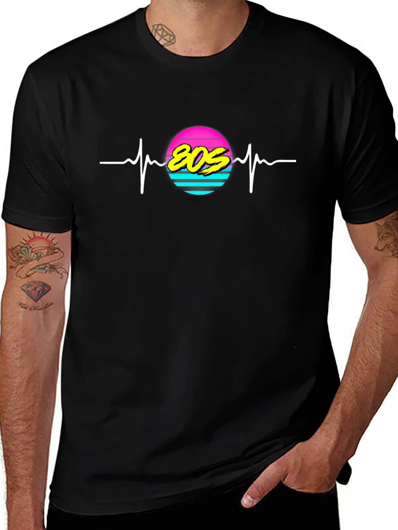 Retro 80s Heartbeat T-Shirt - Classic Throwback Style