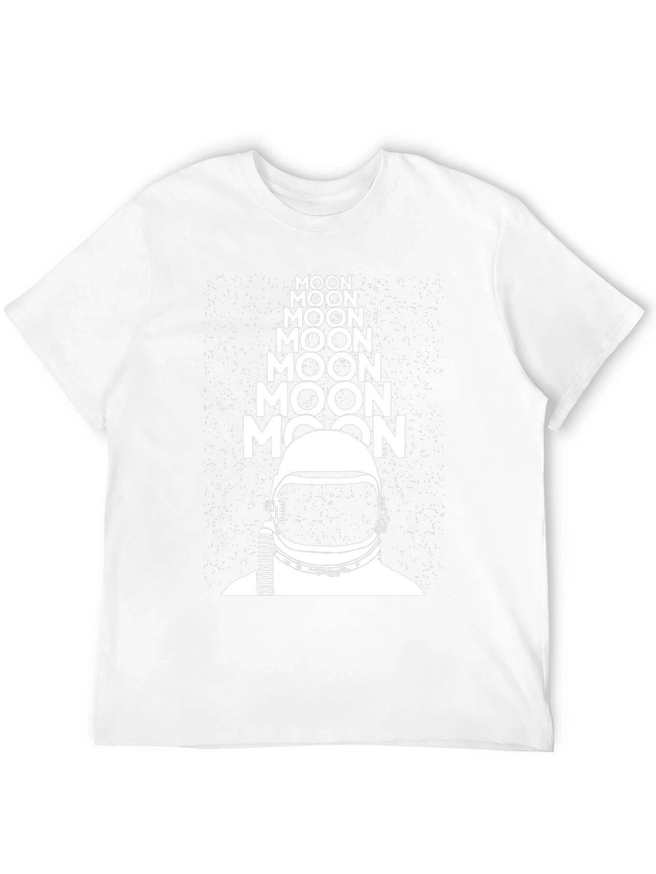 Moon Astronaut Graphic Tee - Black Crew Neck T-Shirt