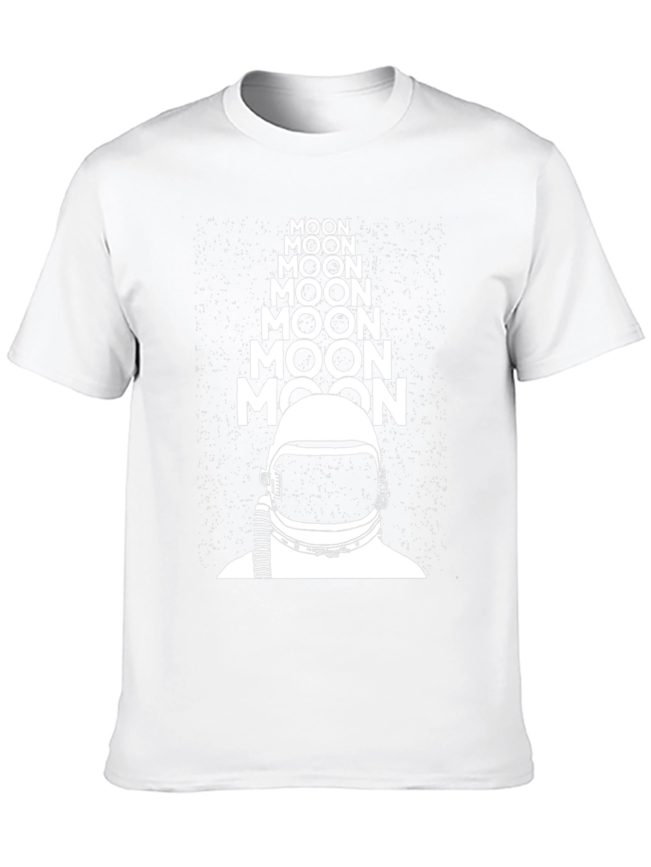 Moon Astronaut Graphic Tee - Black Crew Neck T-Shirt