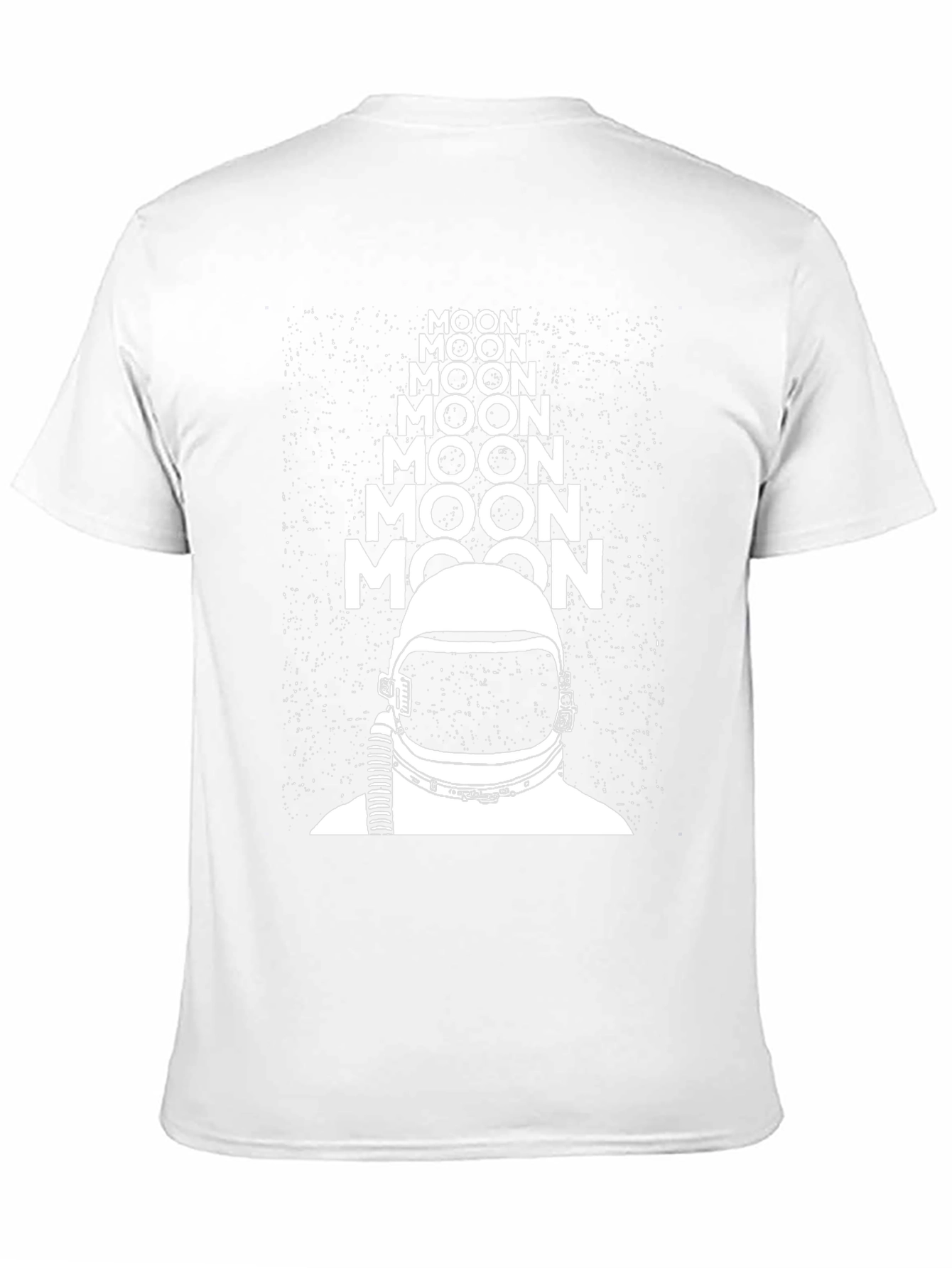 Moon Astronaut Graphic Tee - Black Crew Neck T-Shirt