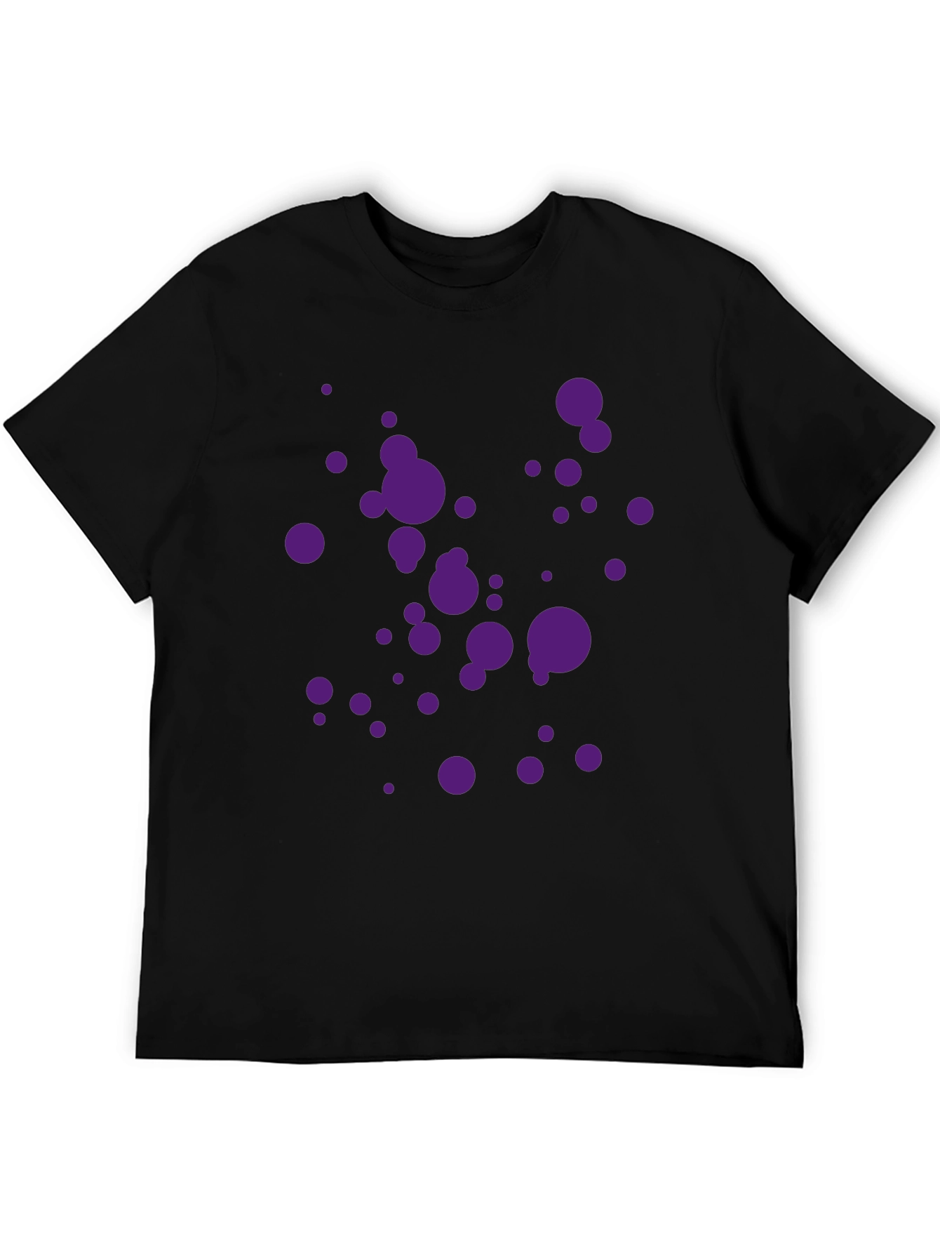 Black T-Shirt with Purple Splatter Design