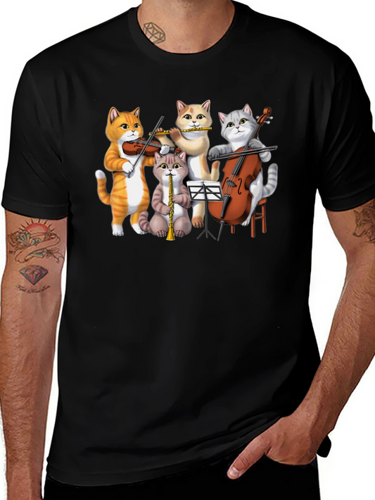 Cat Orchestra T-Shirt: Musical Felines Tee
