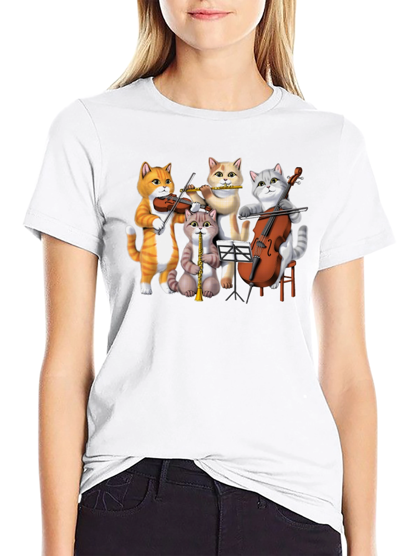 Cat Orchestra T-Shirt: Musical Felines Tee