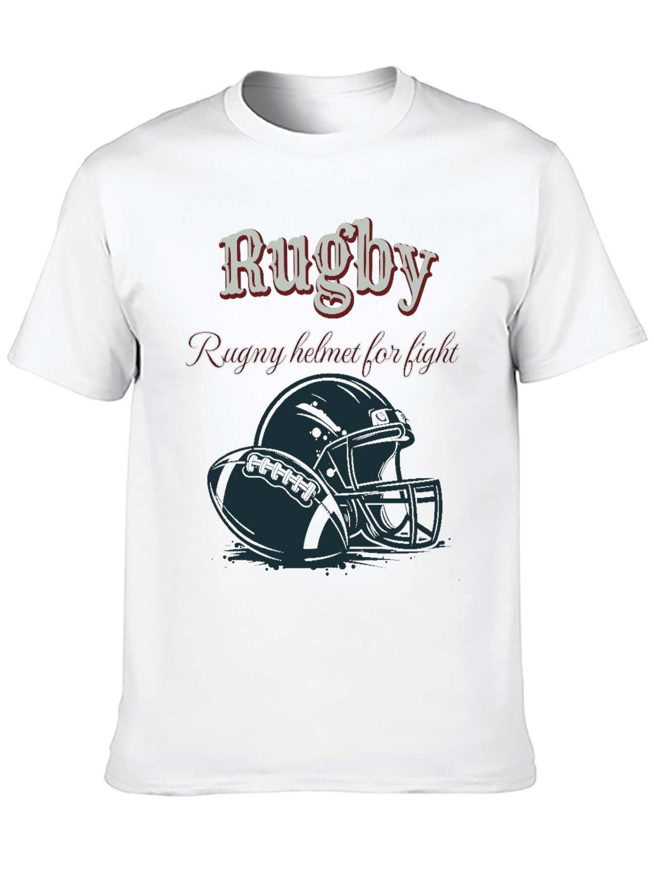 Rugby Helmet T-Shirt - Fight Design