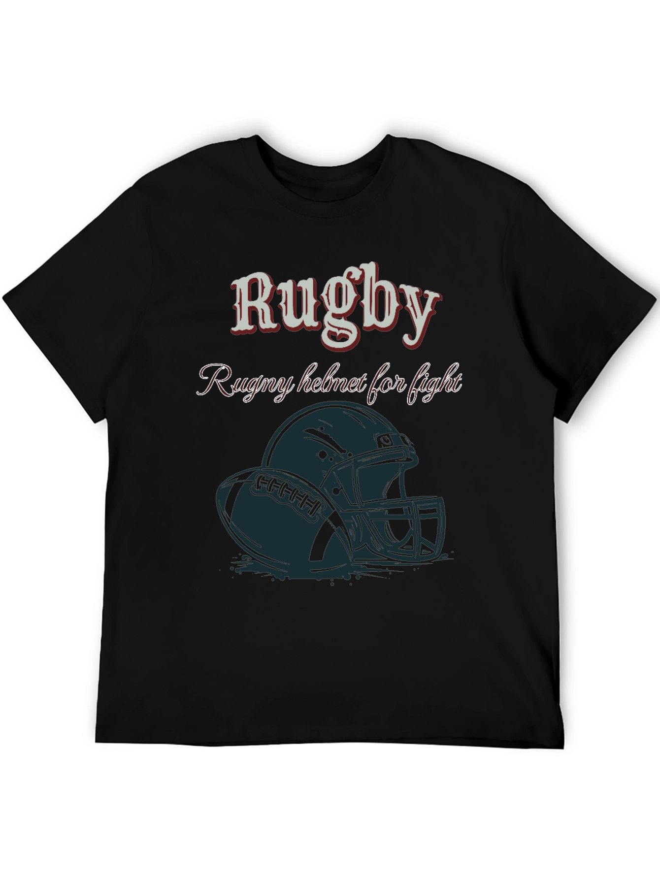 Rugby Helmet T-Shirt - Fight Design