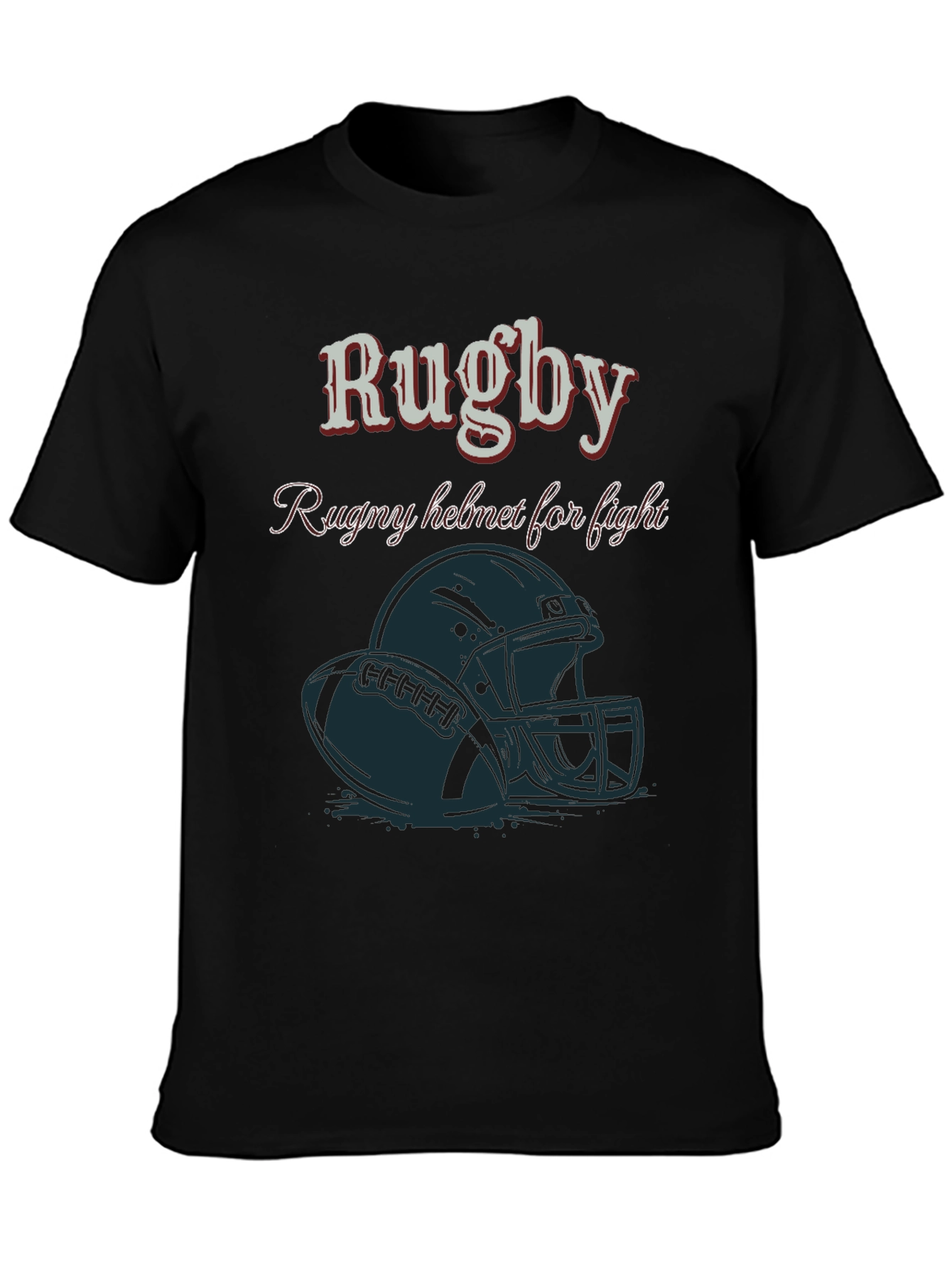 Rugby Helmet T-Shirt - Fight Design