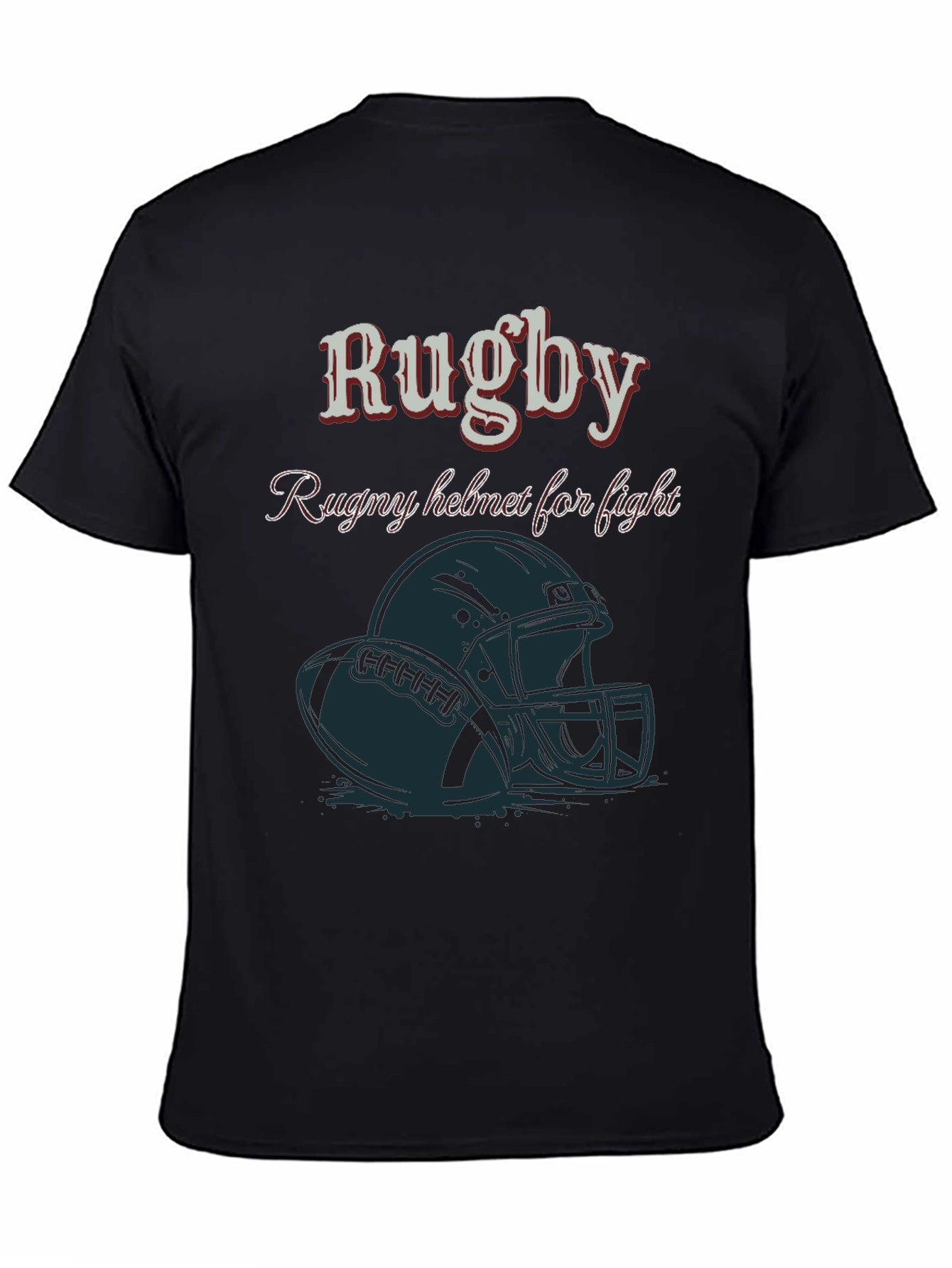 Rugby Helmet T-Shirt - Fight Design