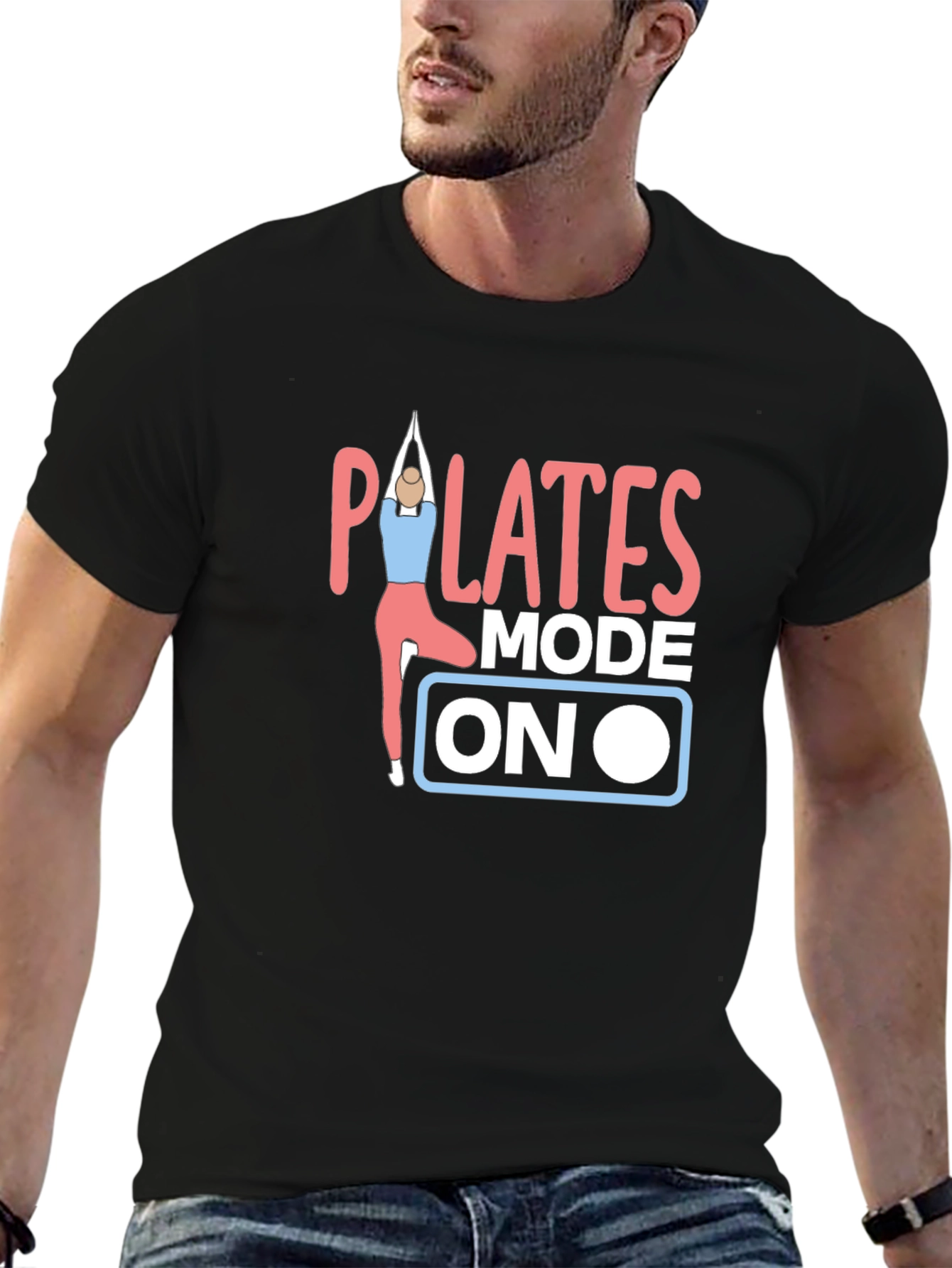 Pilates Mode On Black T-Shirt
