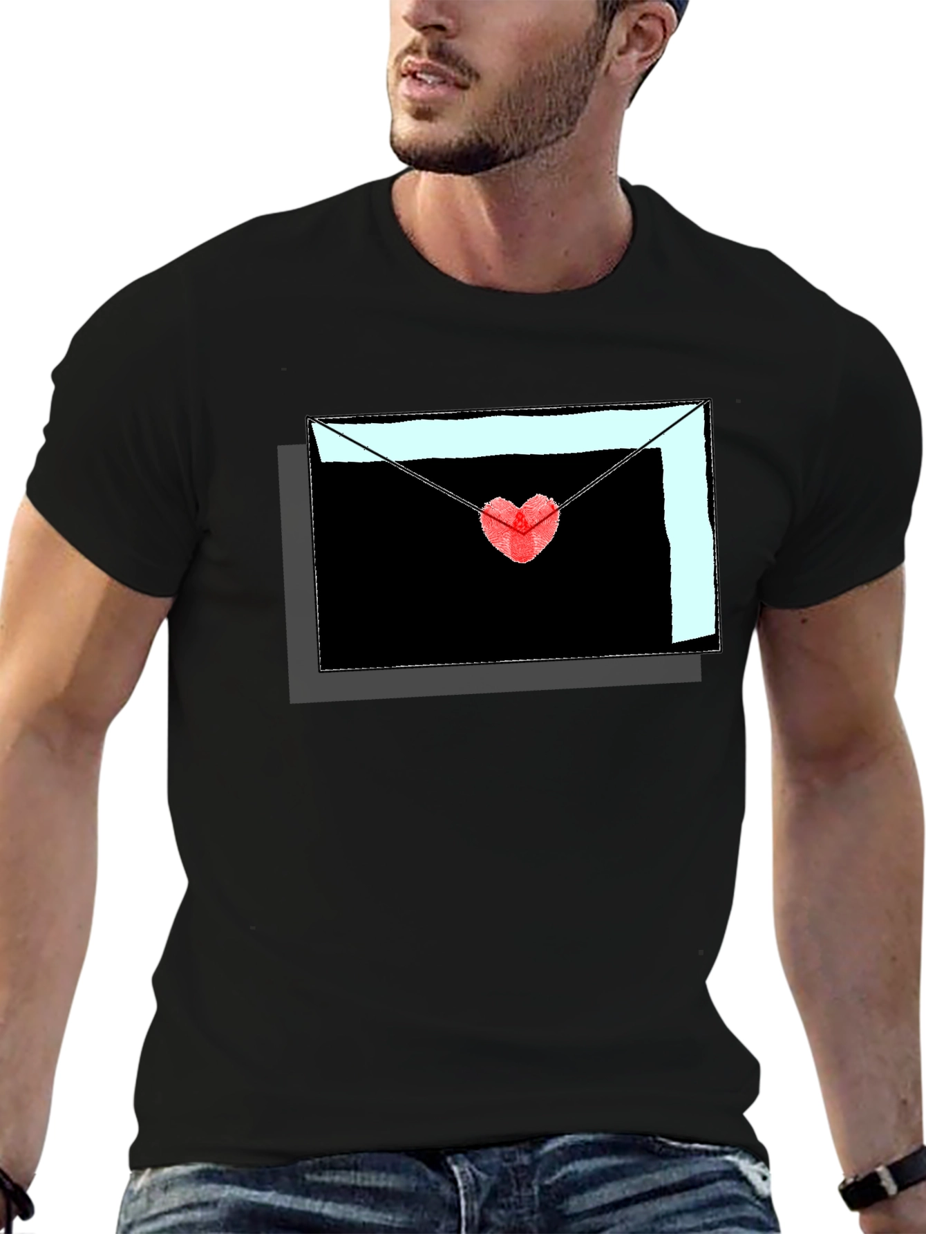 Heartfelt Love Letter Graphic Tee - Stylish Mens Shirt