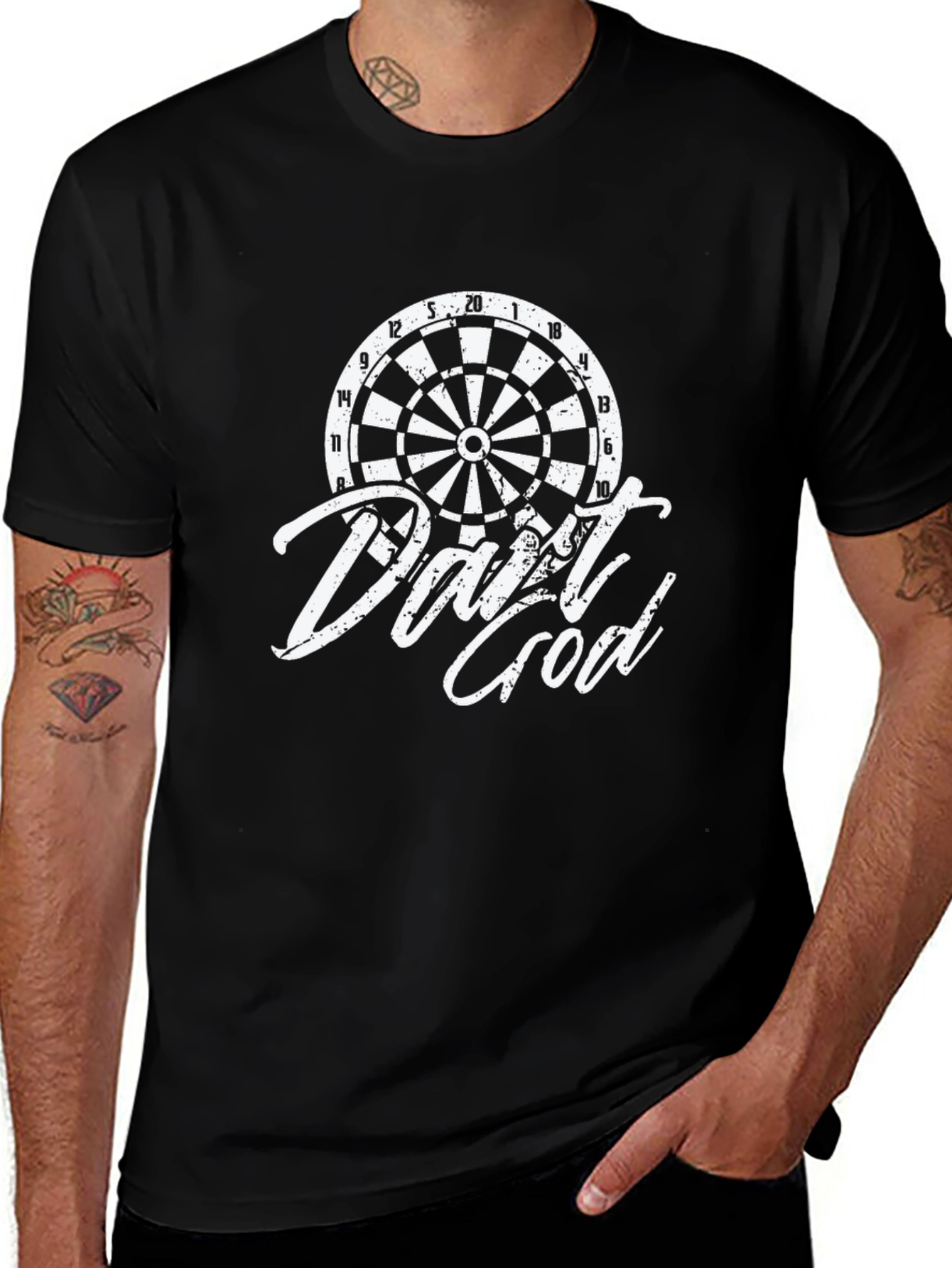 Dart God Graphic Tee - Black Casual T-Shirt