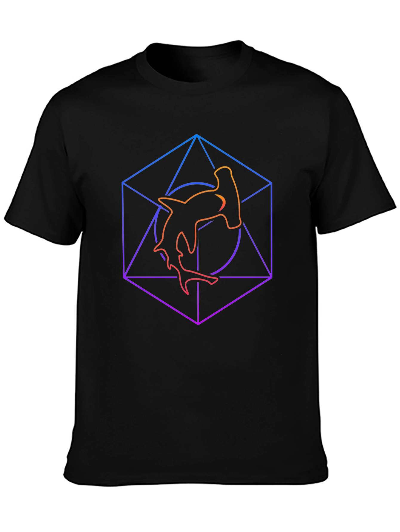 Hammerhead Shark Graphic Tee - Geometric Design