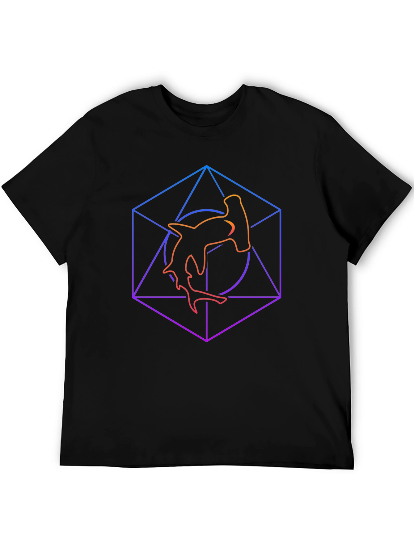 Hammerhead Shark Graphic Tee - Geometric Design