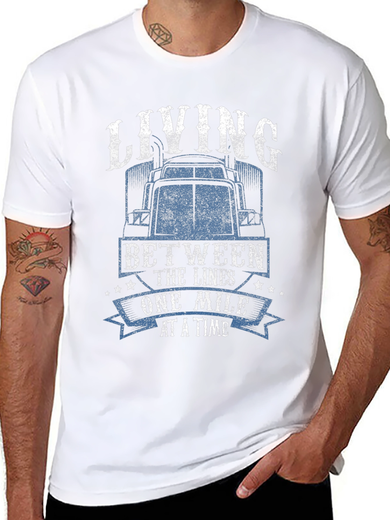 Living Between the Lines Trucker T-Shirt