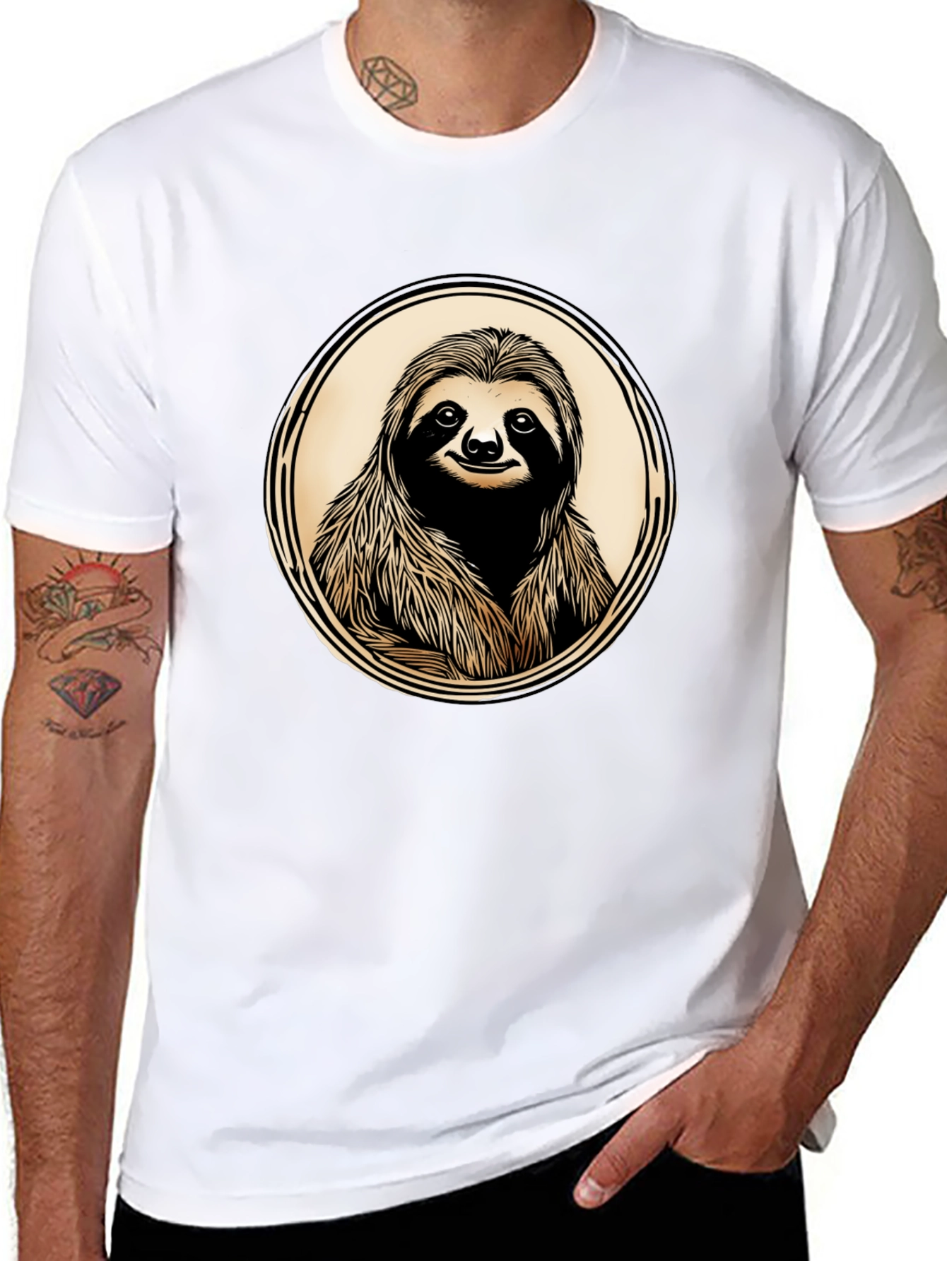 Sloth Graphic Print Tee