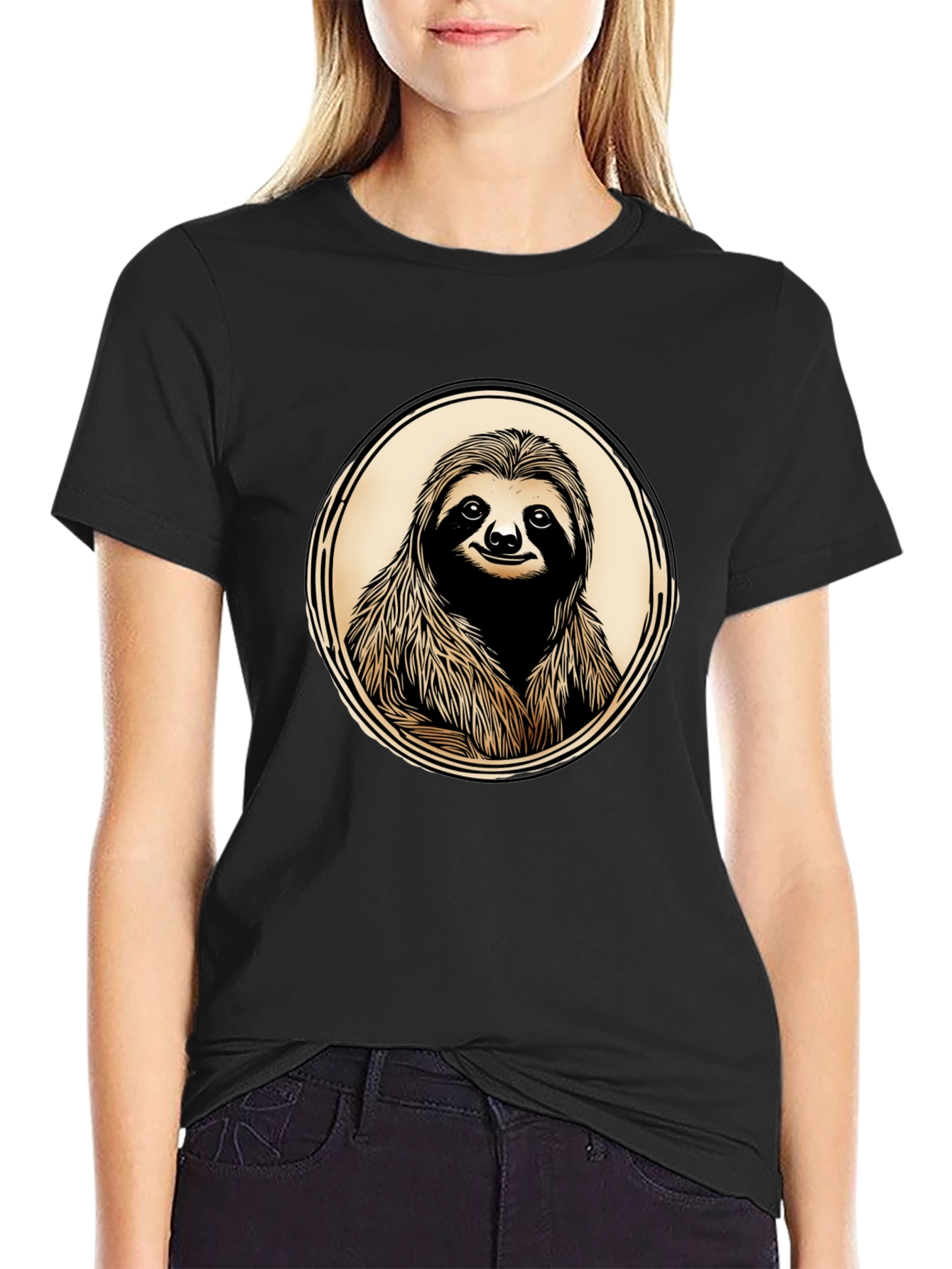 Sloth Graphic Print Tee