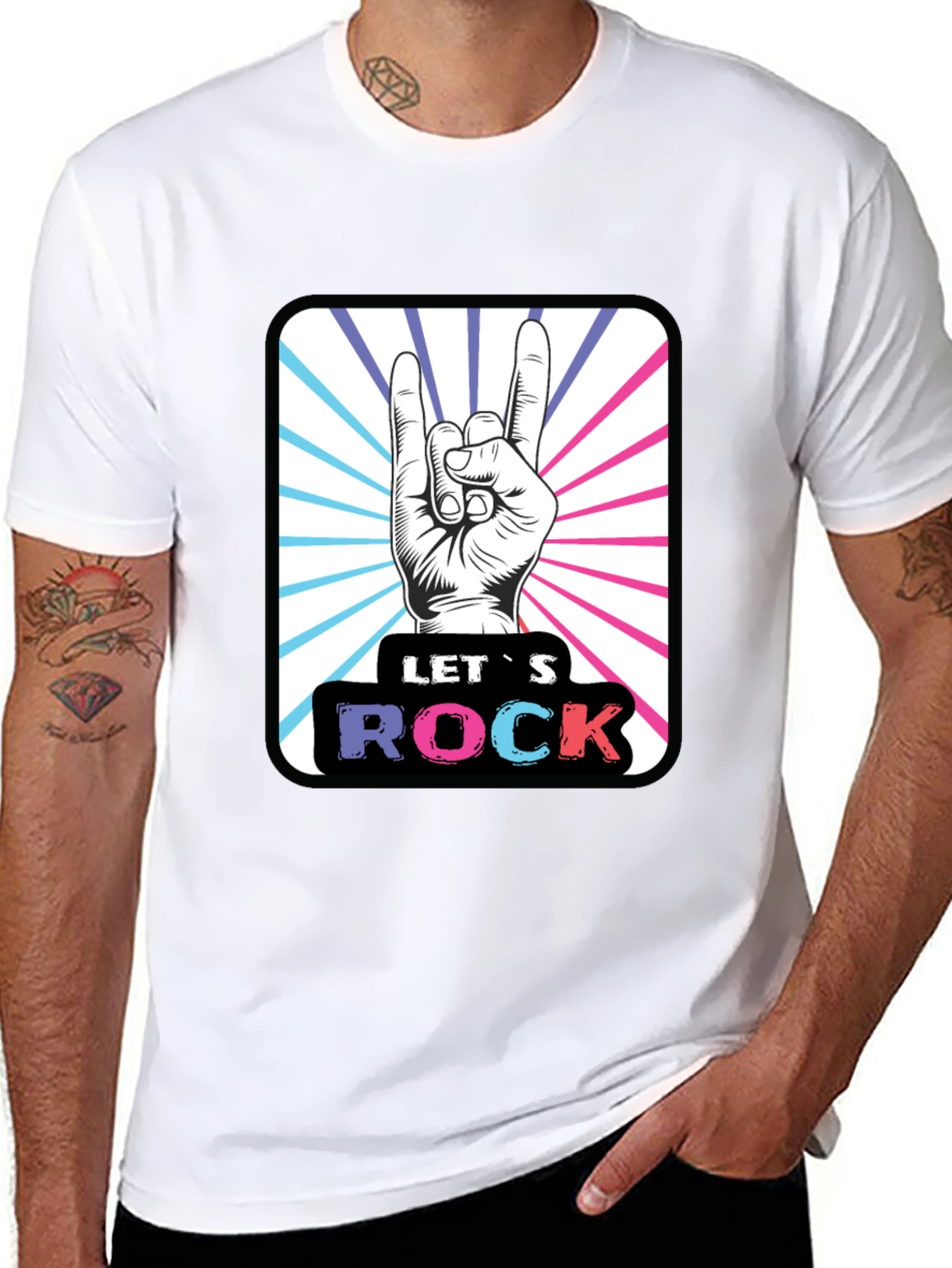 Lets Rock Hand Gesture Graphic Tee