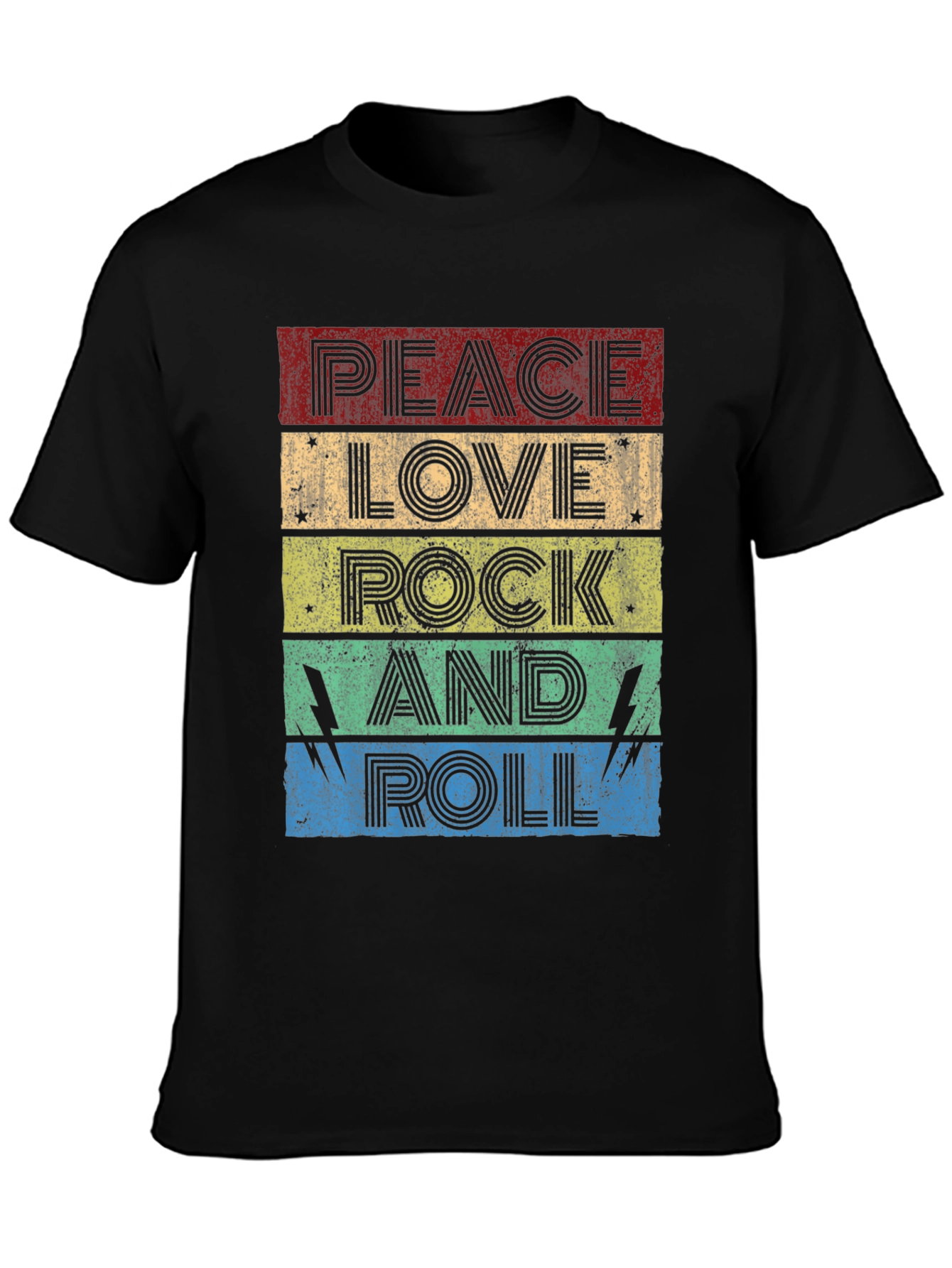 Peace Love Rock and Roll Graphic T-Shirt