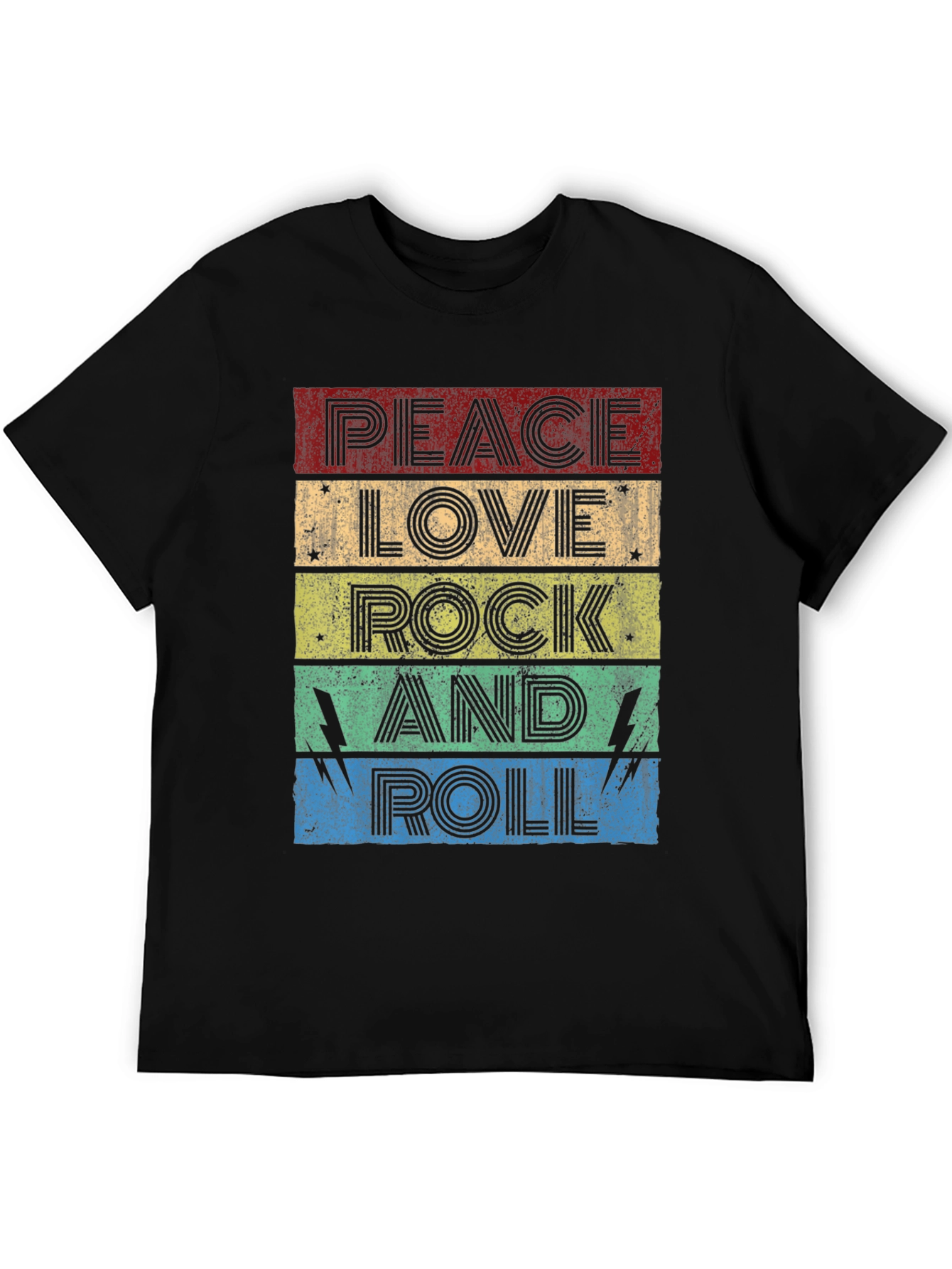 Peace Love Rock and Roll Graphic T-Shirt