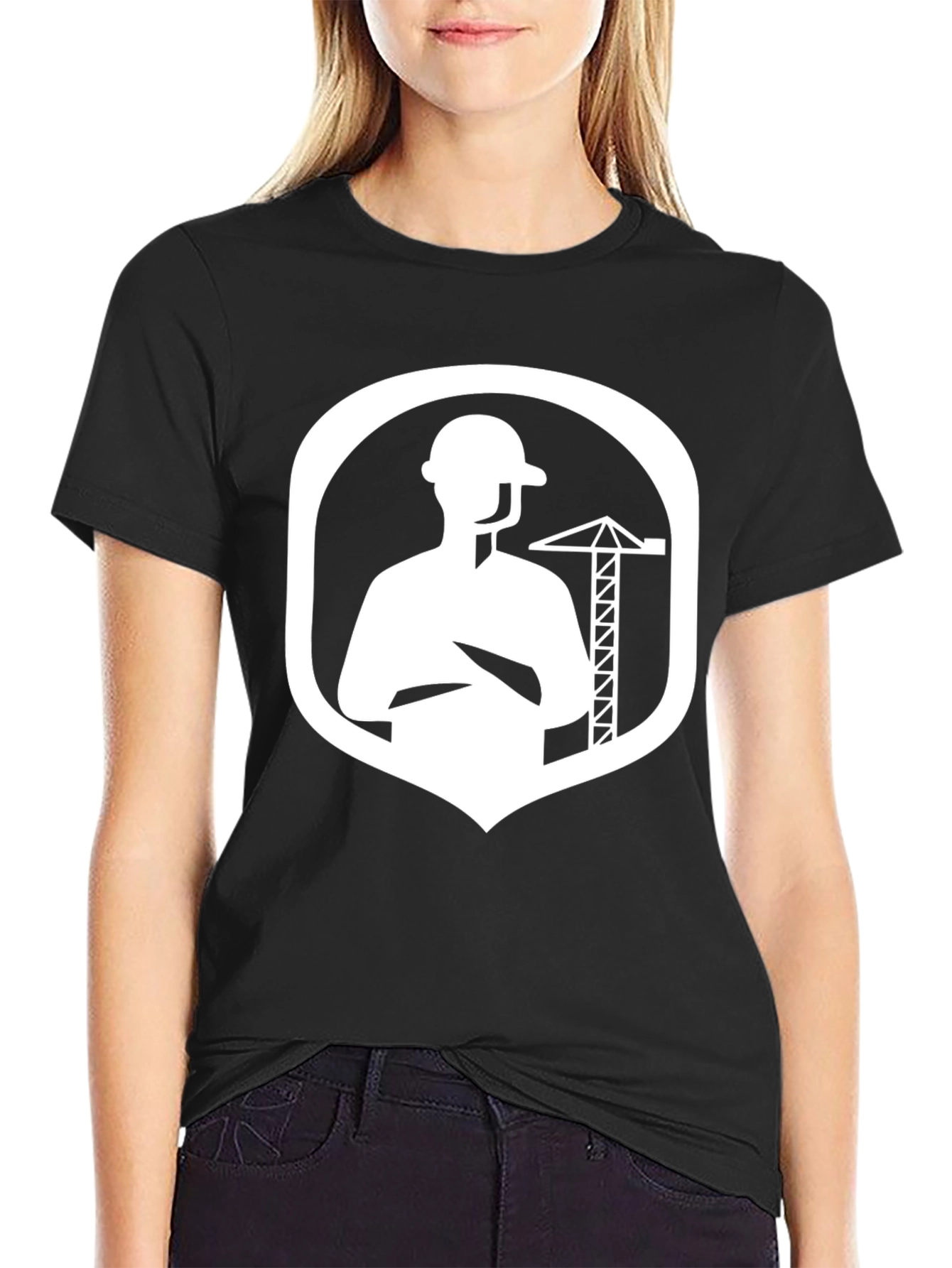 Construction Worker Graphic Tee - Black