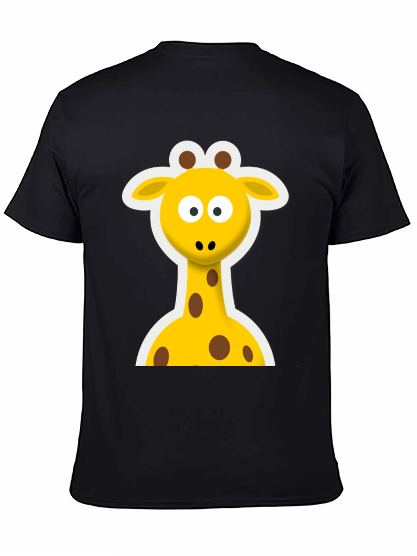 Cute Giraffe Graphic Black T-Shirt