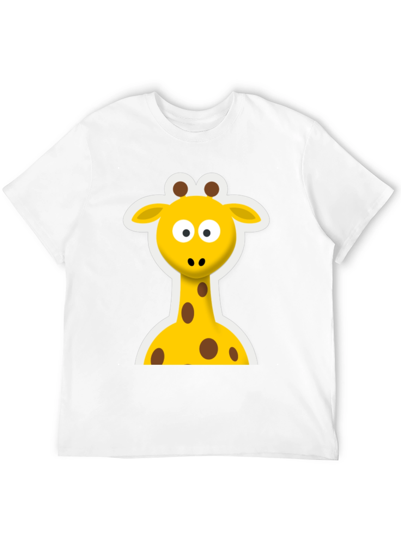 Cute Giraffe Graphic Black T-Shirt