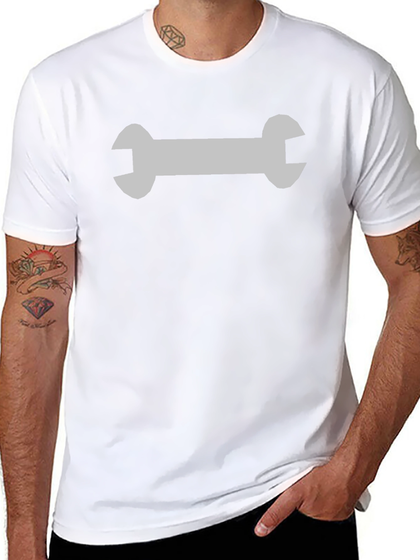 Wrench Graphic Black T-Shirt - Mechanic Style
