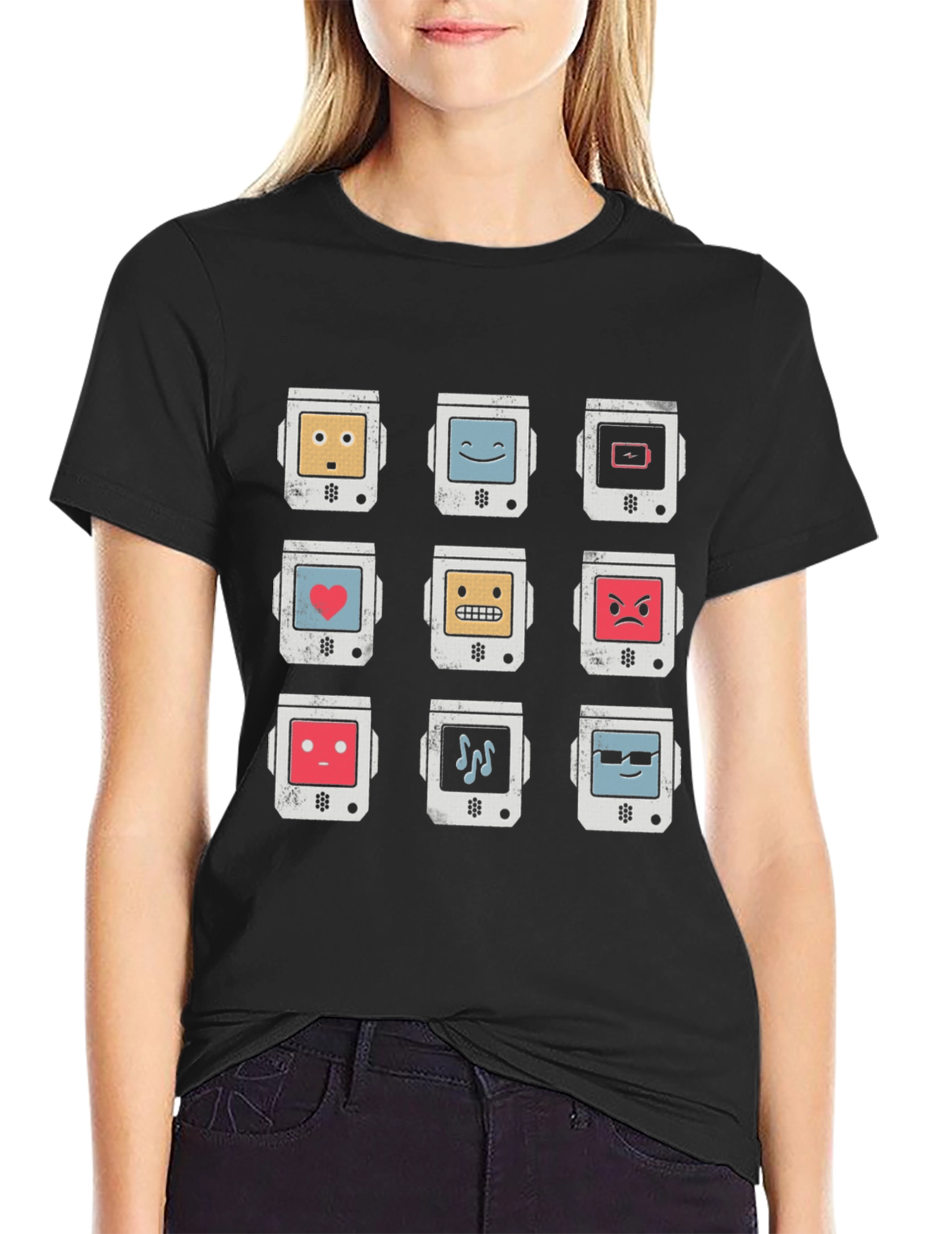 Retro Robot Emoji T-Shirt - Cool Graphic Tee