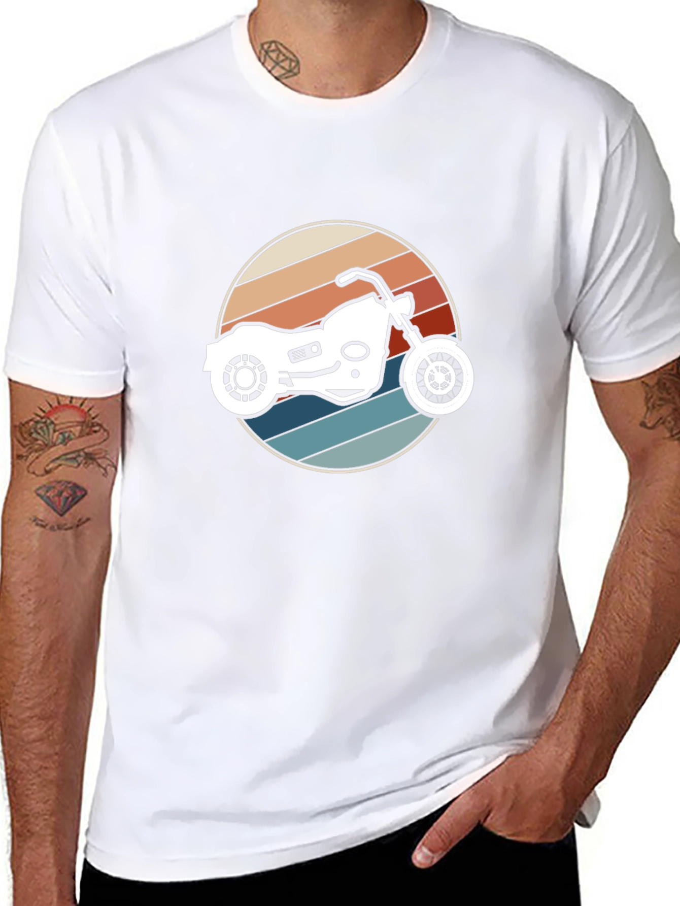 Retro Motorcycle Graphic T-Shirt
