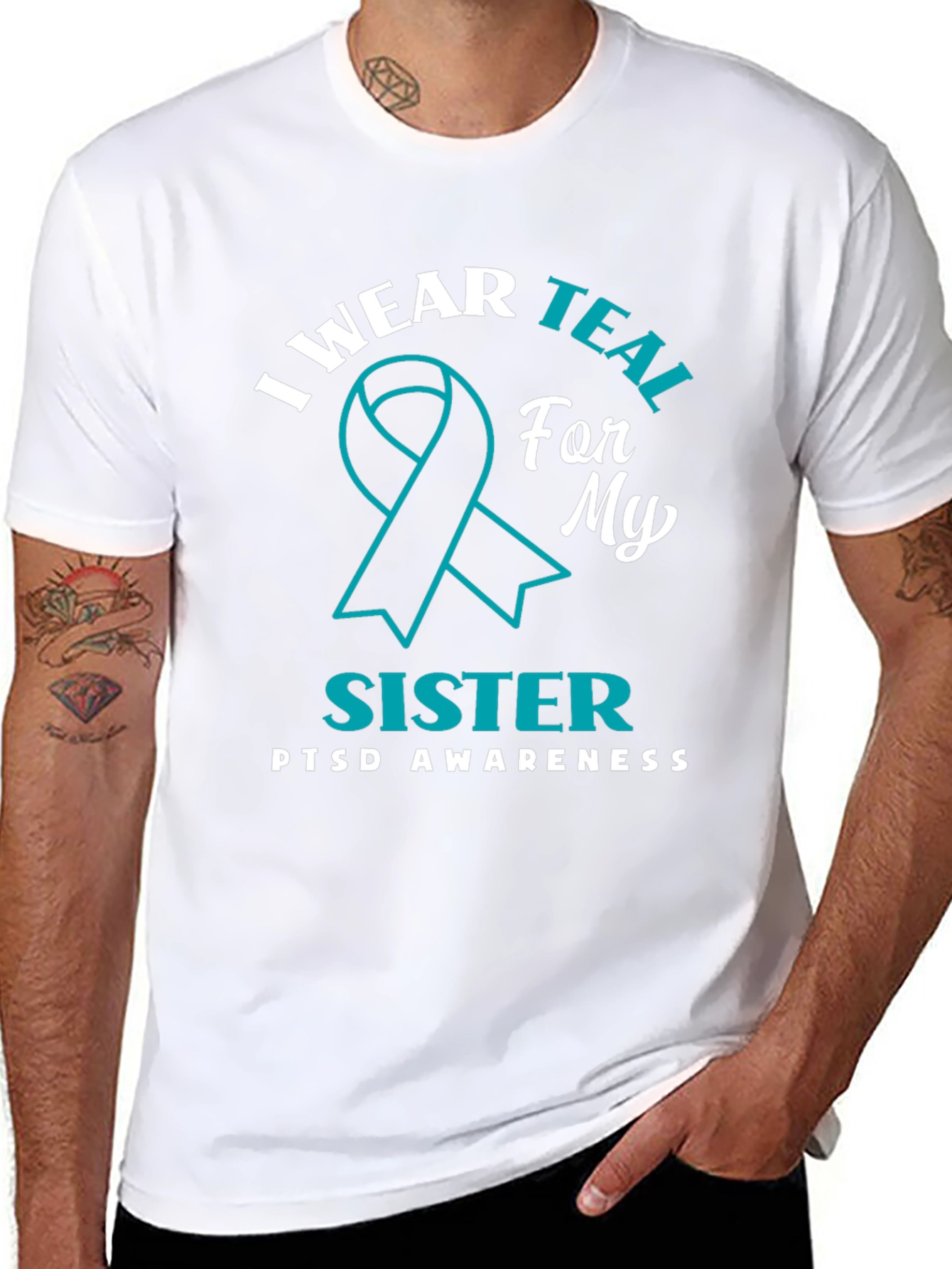 Teal Ribbon PTSD Awareness T-Shirt