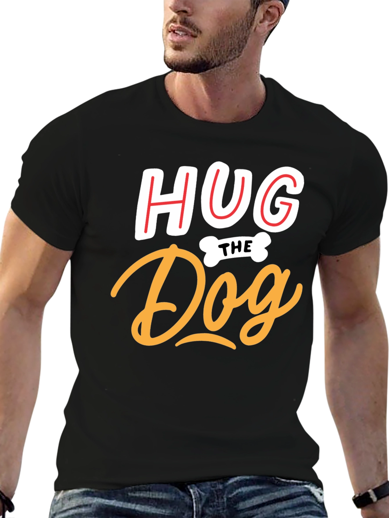 Hug The Dog Graphic T-Shirt