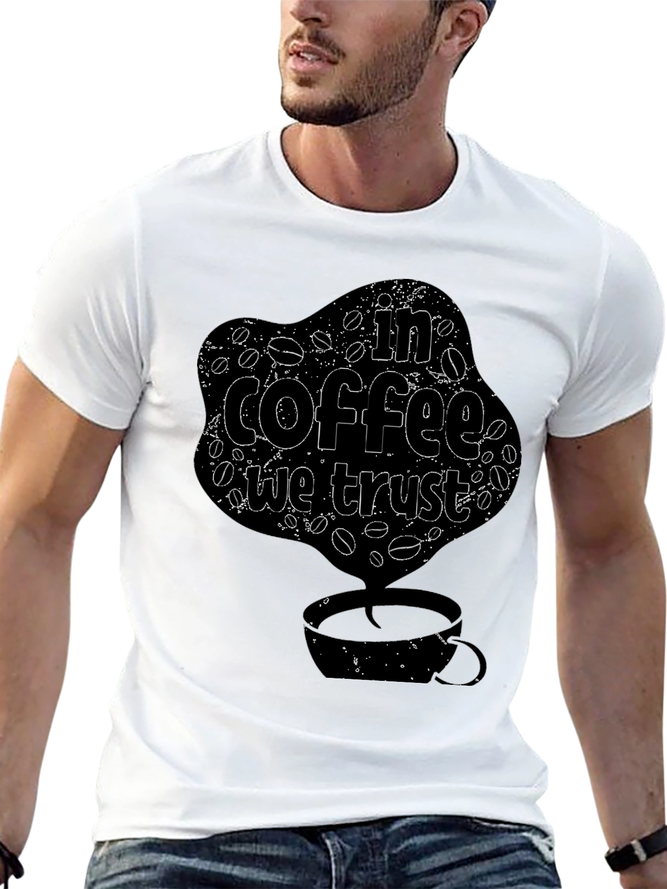 In Coffee We Trust T-Shirt - Novelty Graphic Tee