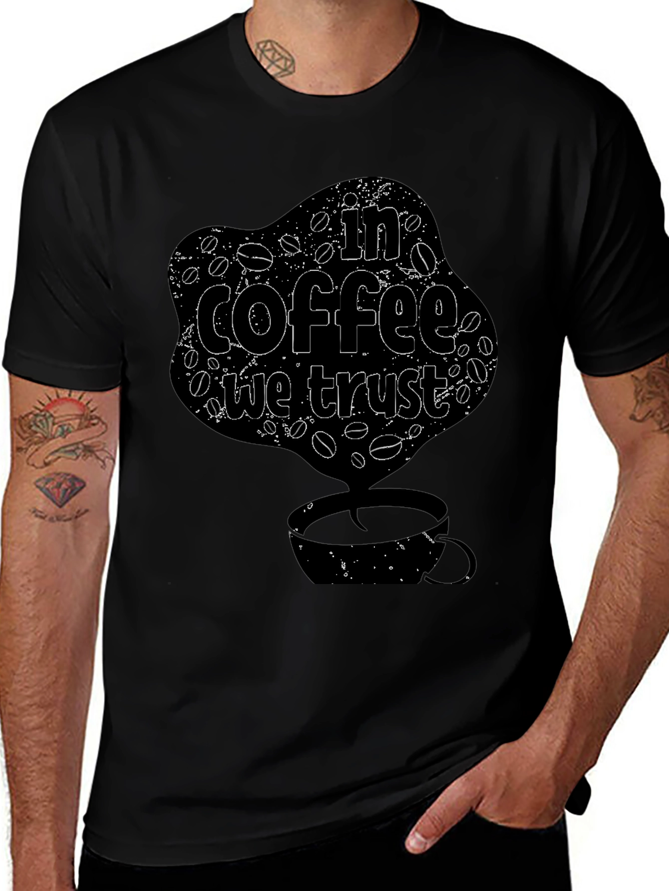 In Coffee We Trust T-Shirt - Novelty Graphic Tee