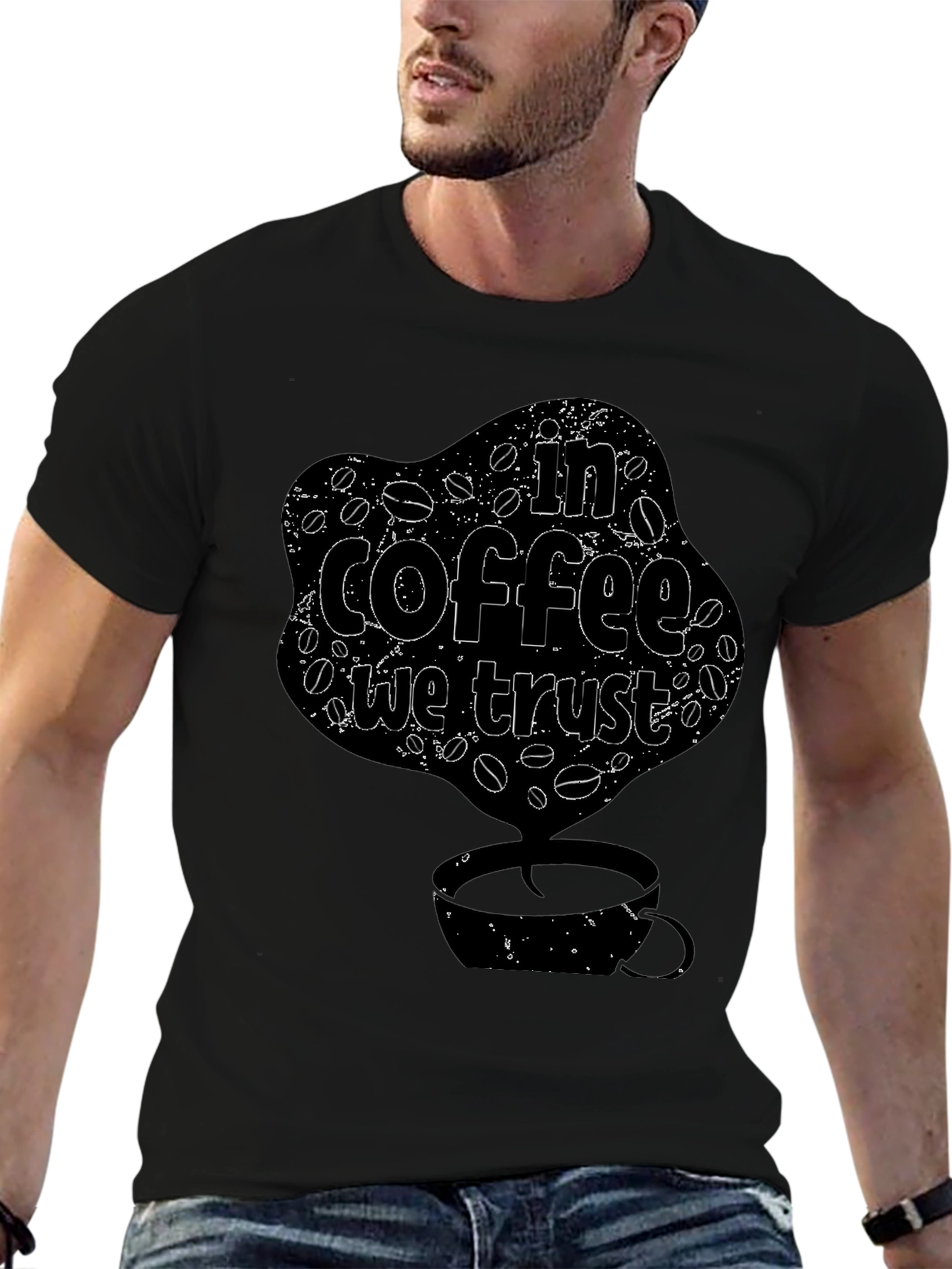 In Coffee We Trust T-Shirt - Novelty Graphic Tee