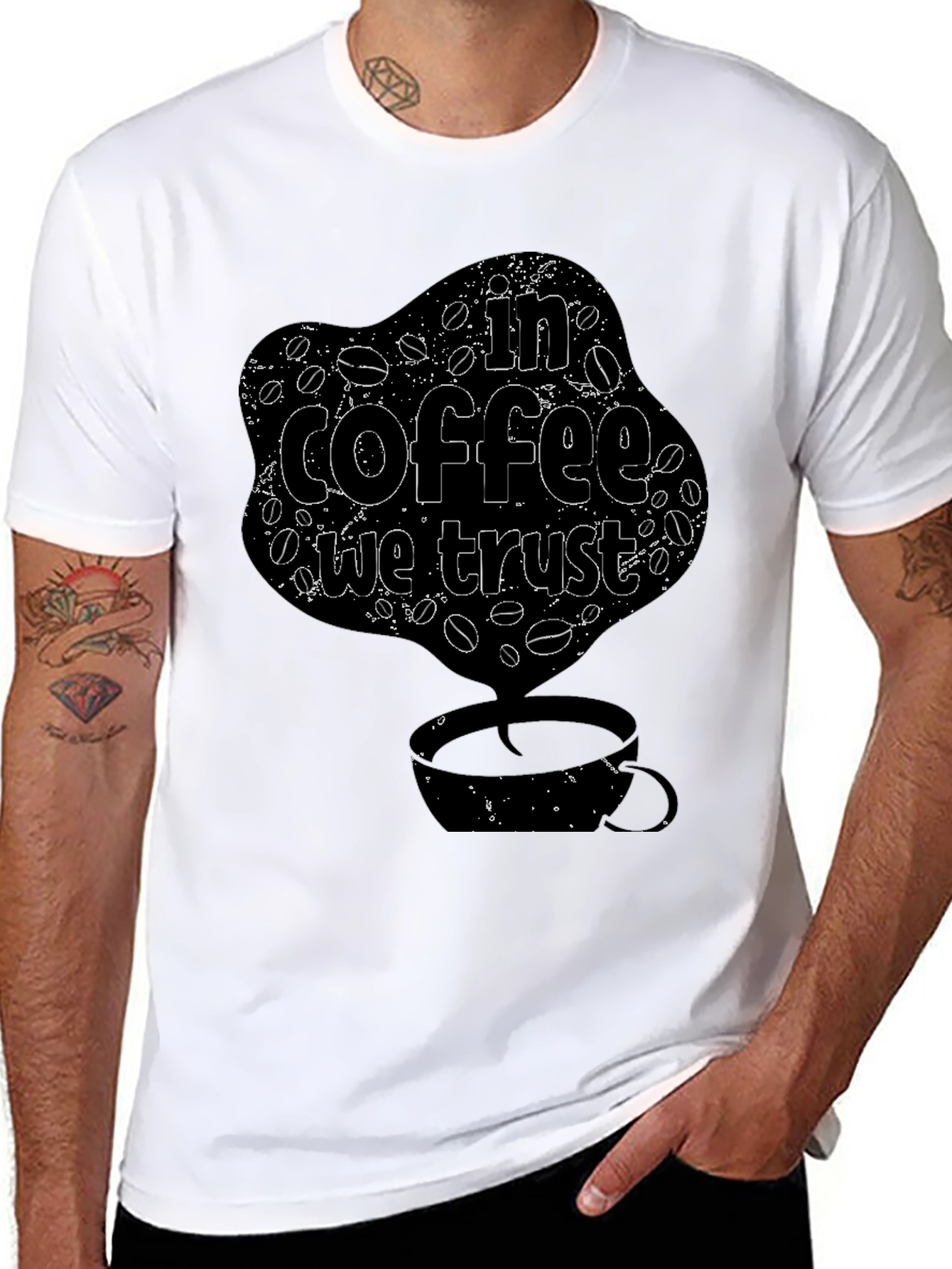 In Coffee We Trust T-Shirt - Novelty Graphic Tee