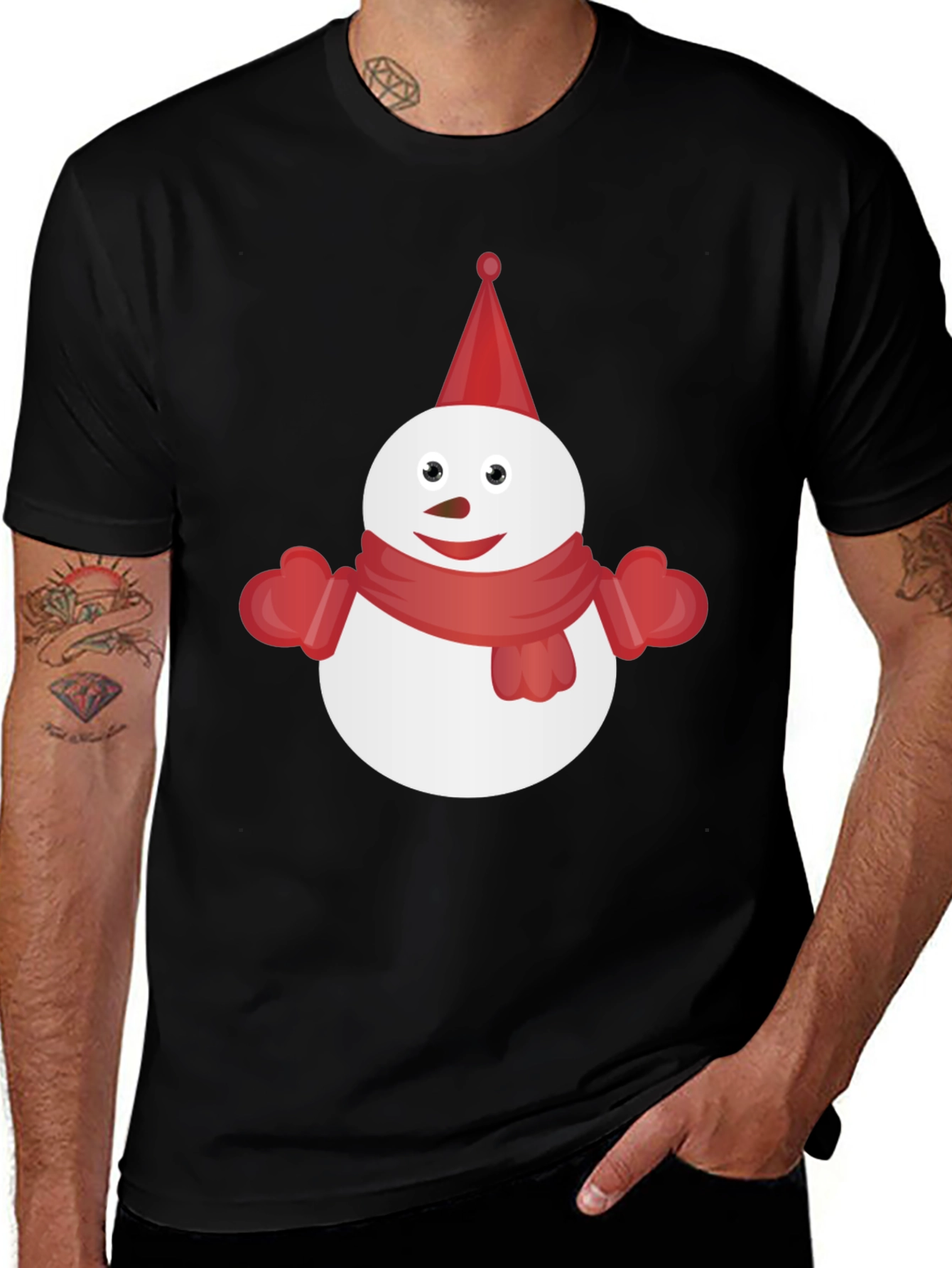 Snowman Graphic Tee - Festive Winter Shirt