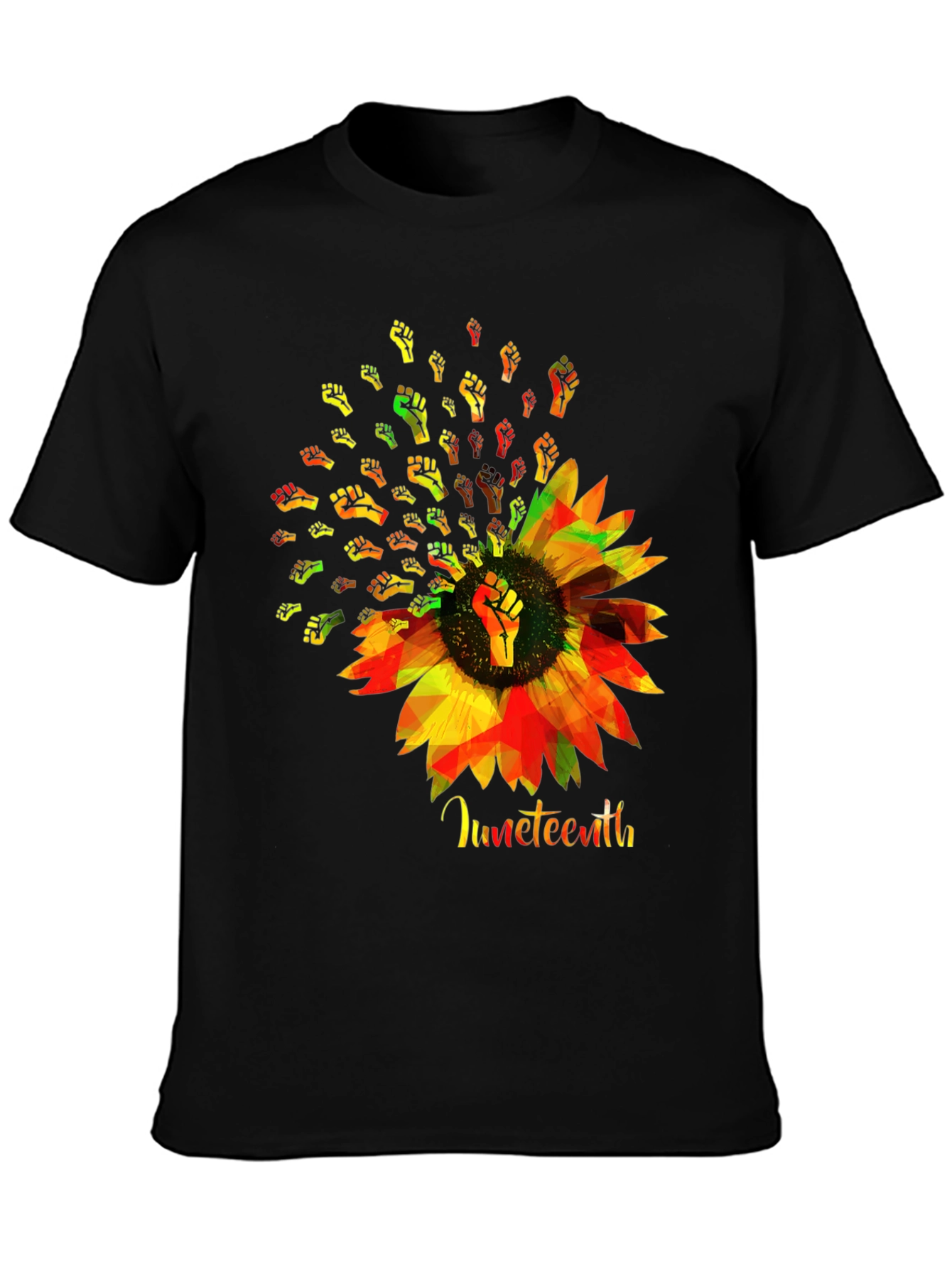 Juneteenth Sunflower Fist T-Shirt