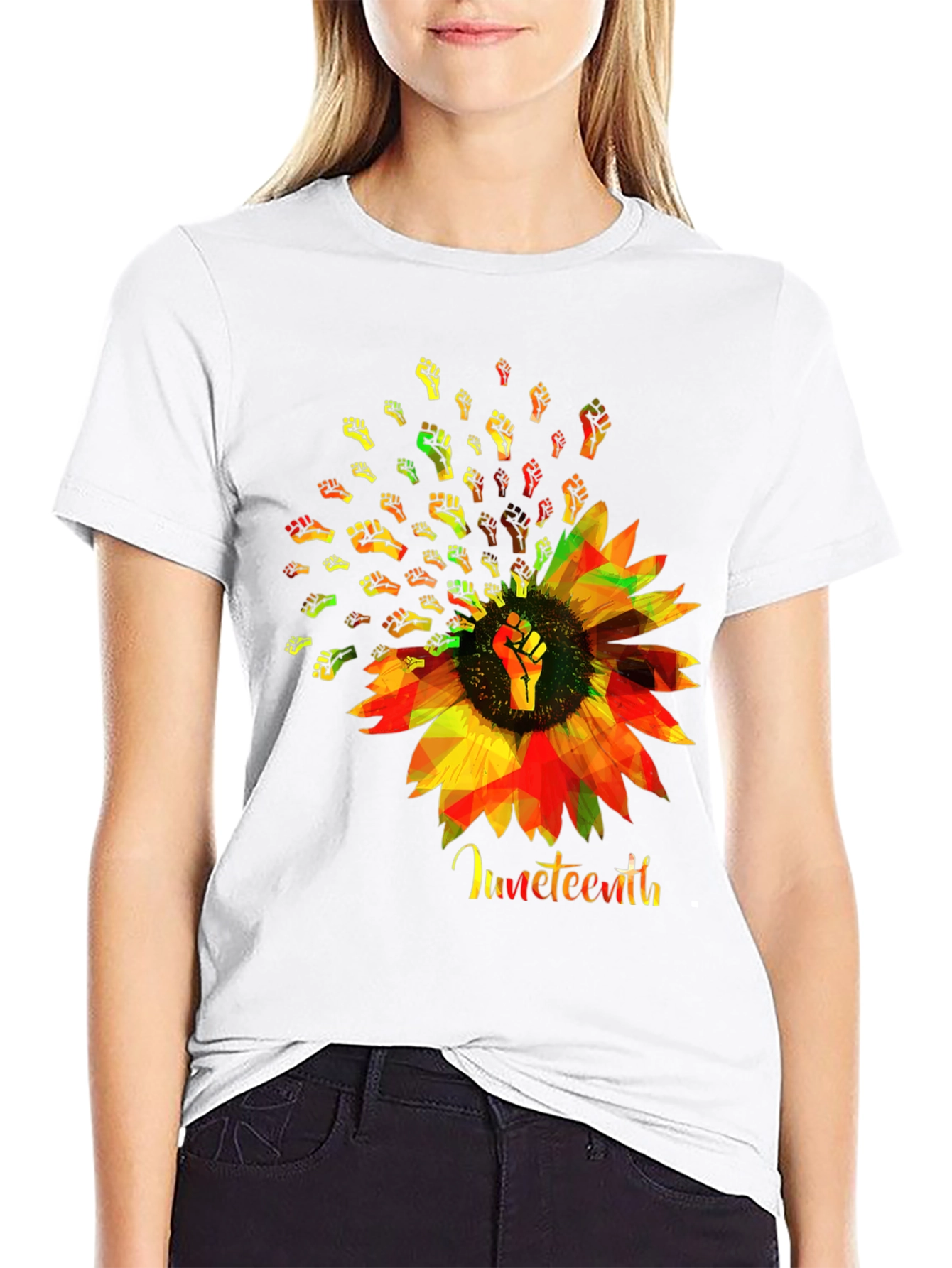 Juneteenth Sunflower Fist T-Shirt
