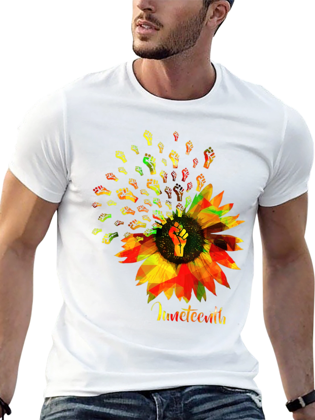 Juneteenth Sunflower Fist T-Shirt