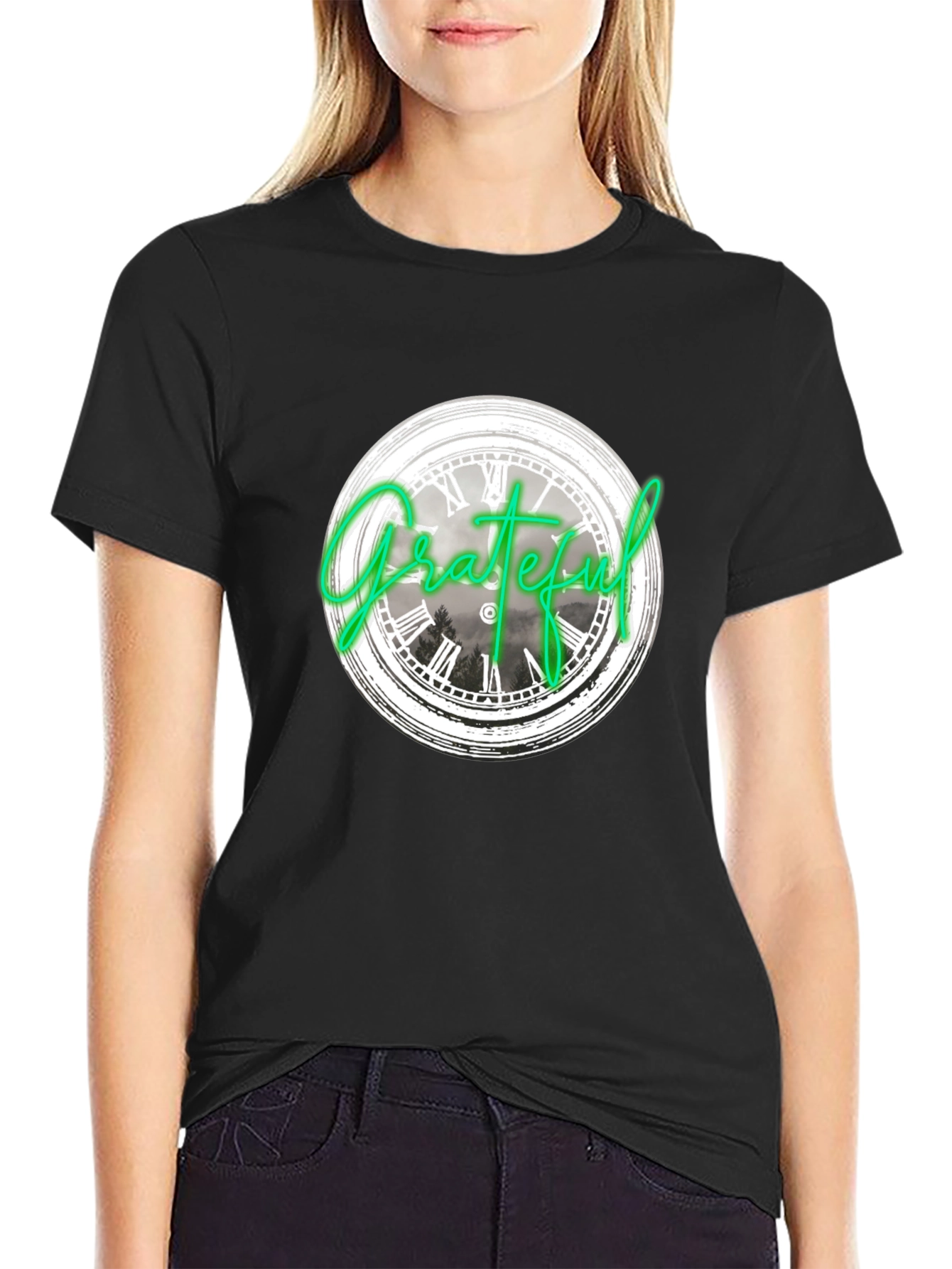 Grateful Clock Graphic Tee - Black