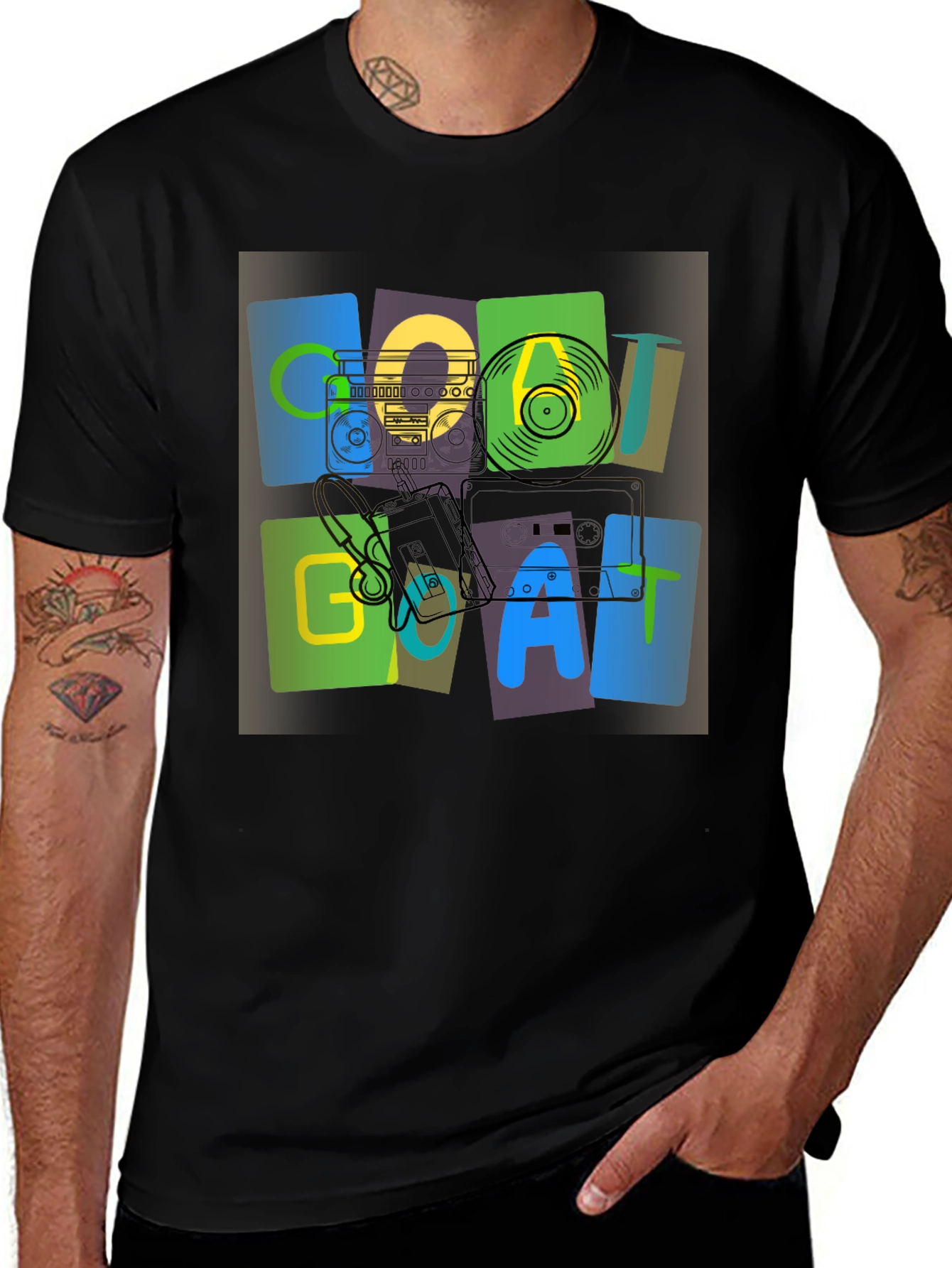 Retro GOAT Music Graphic T-Shirt