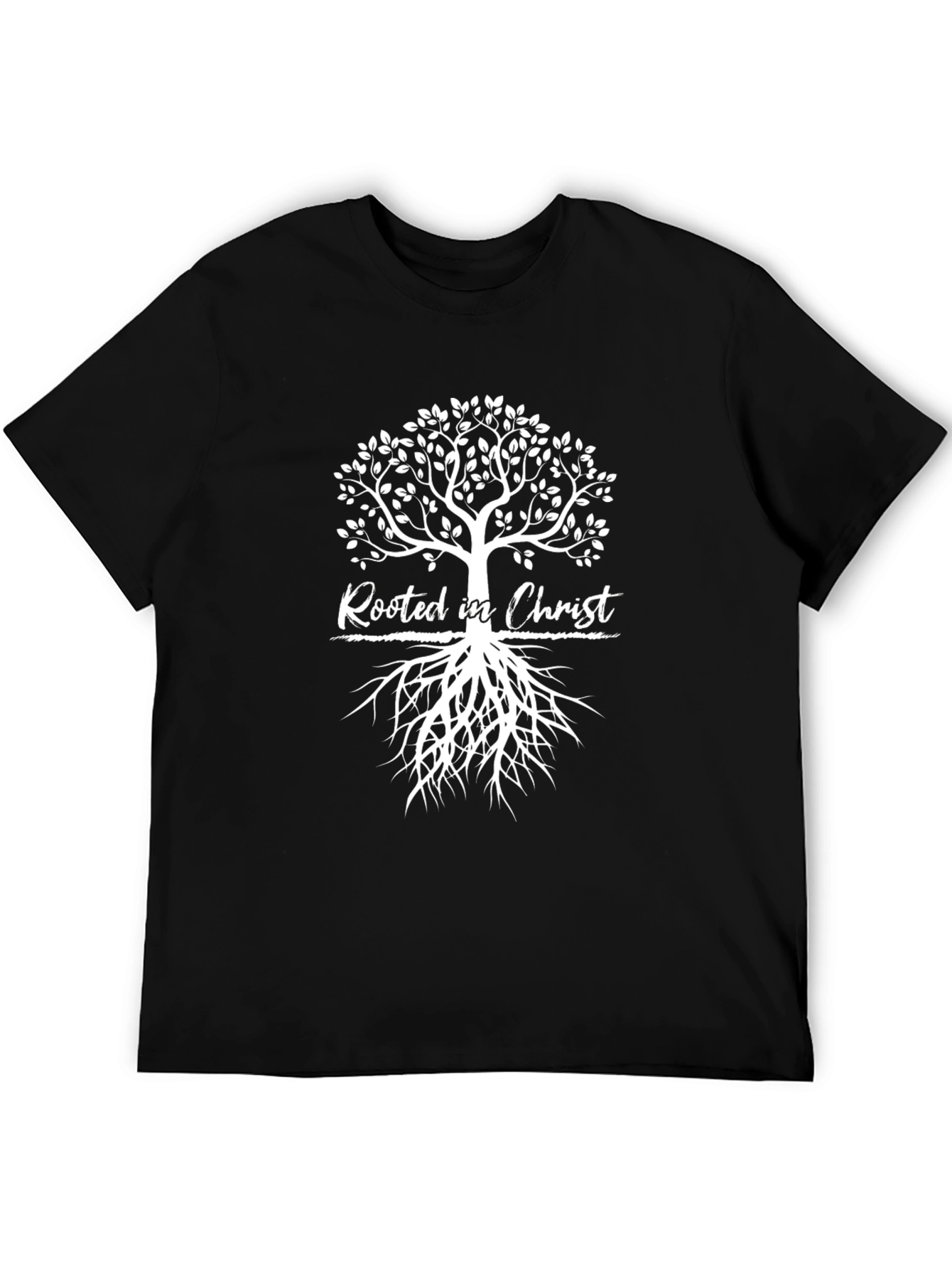 Rooted in Christ Tree Graphic T-Shirt