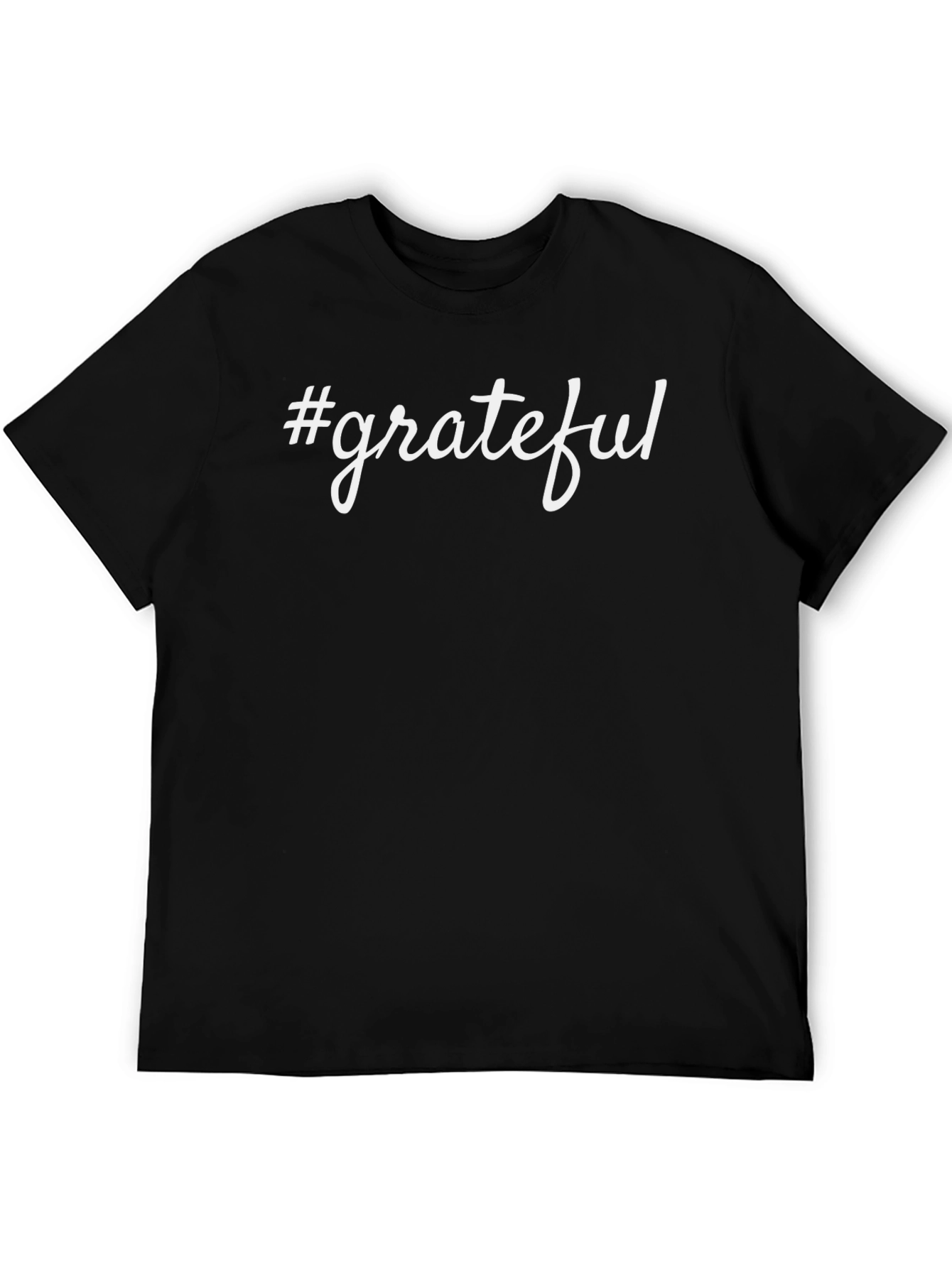 #Grateful Black T-Shirt - Stylish Casual Tee