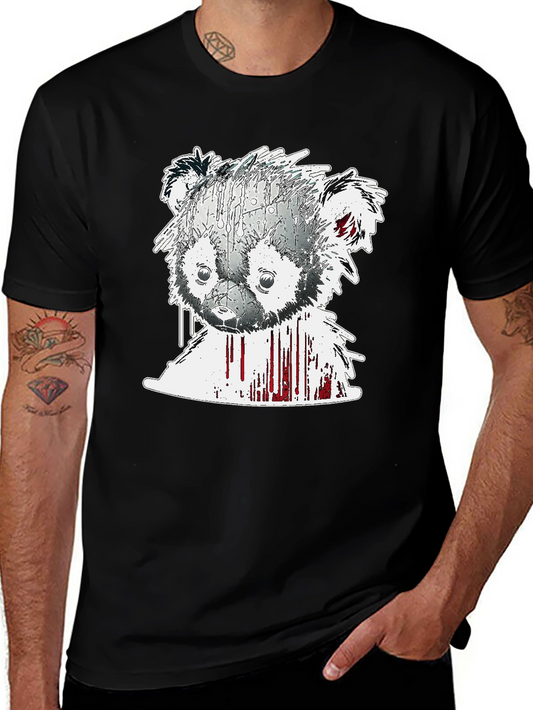 Abstract Bear Graphic Tee - Mens Black T-Shirt
