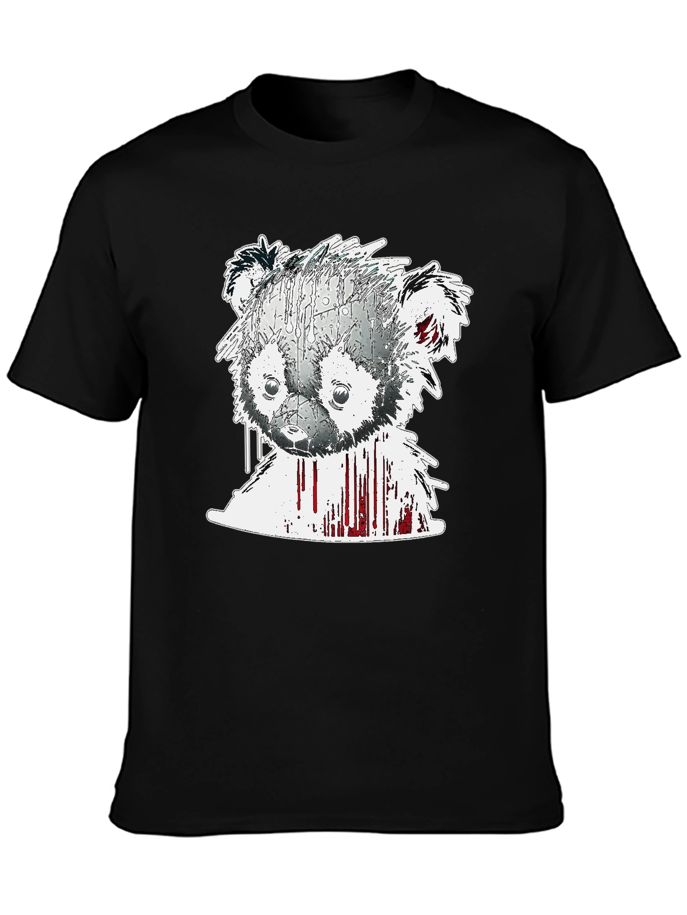Abstract Bear Graphic Tee - Mens Black T-Shirt