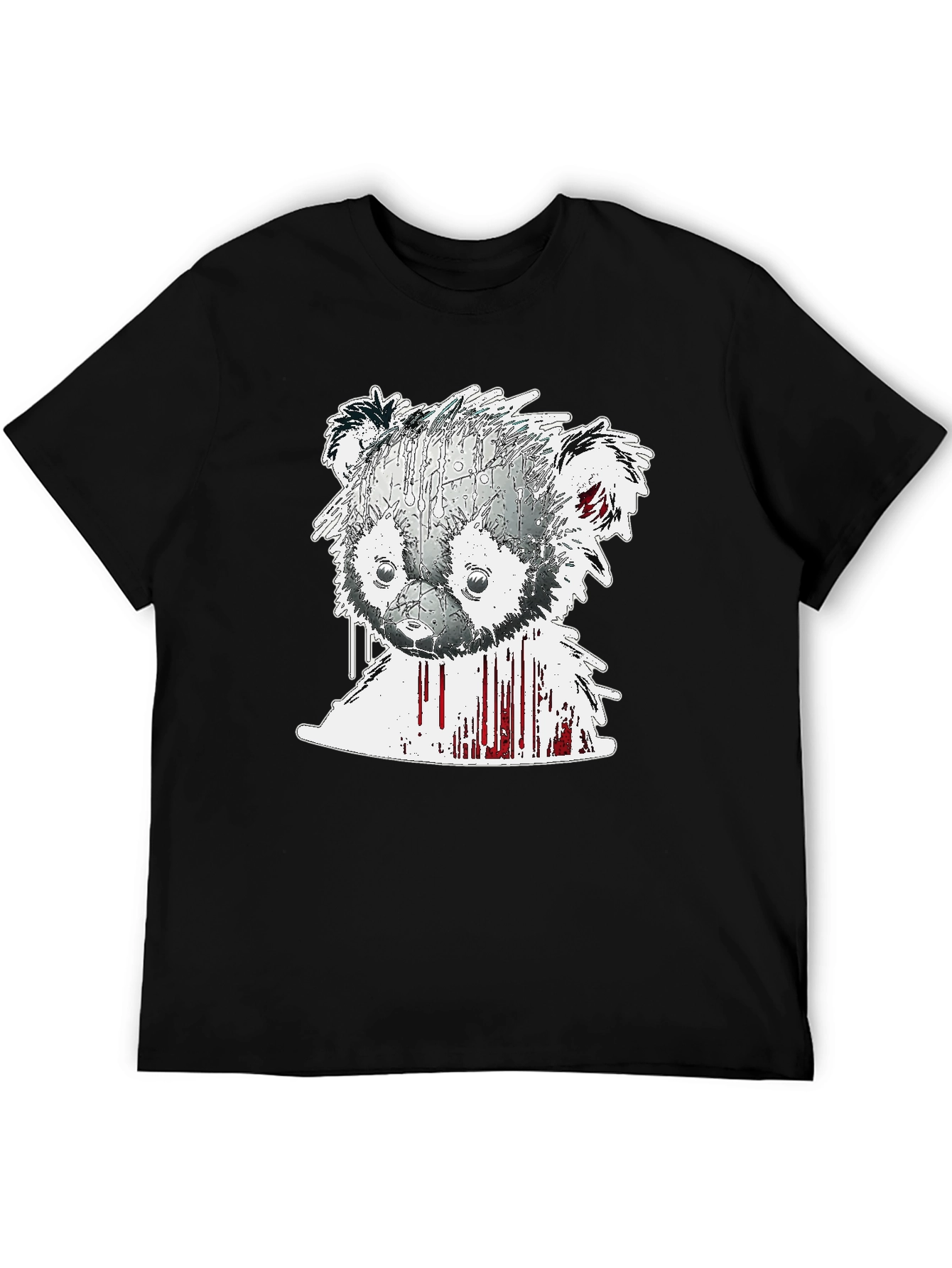 Abstract Bear Graphic Tee - Mens Black T-Shirt
