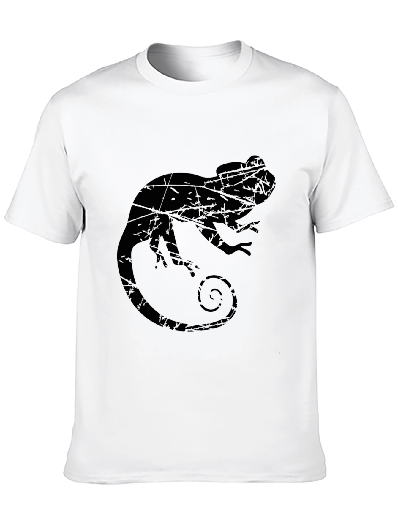 Mens Black Chameleon Graphic T-Shirt