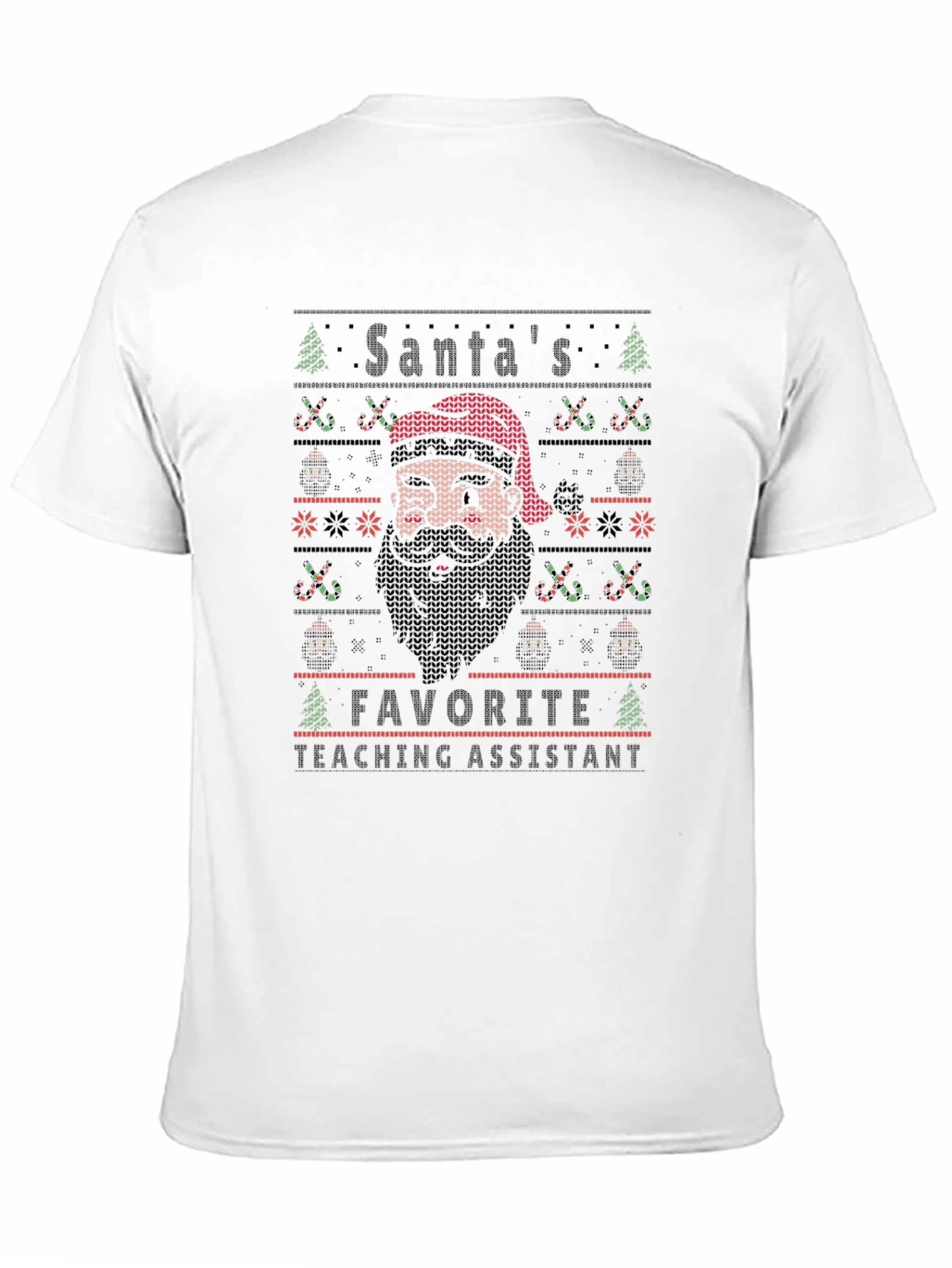 Santas Favorite Teaching Assistant Ugly Christmas T-Shirt