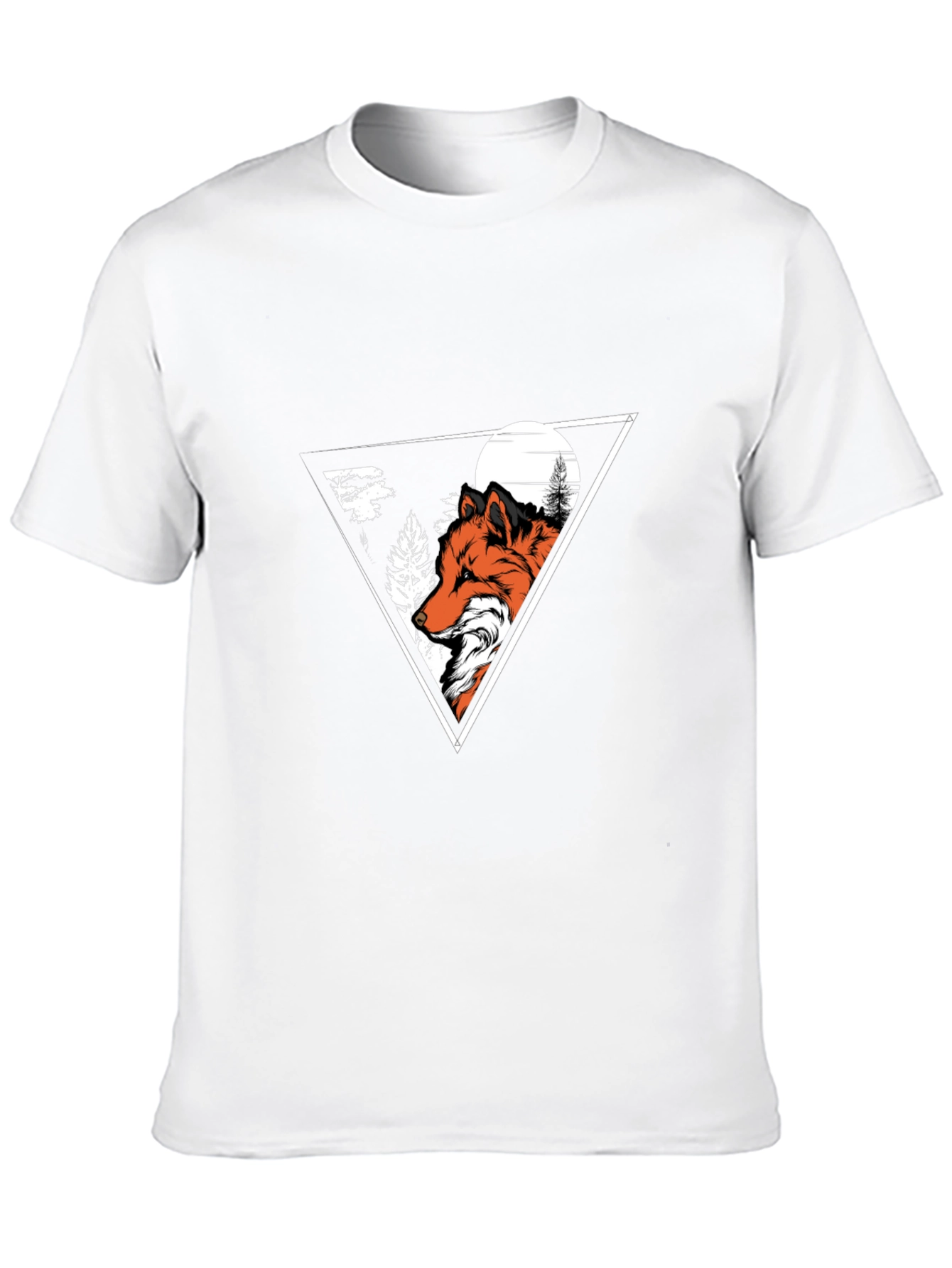 Fox Graphic Print Crew Neck T-Shirt - Black